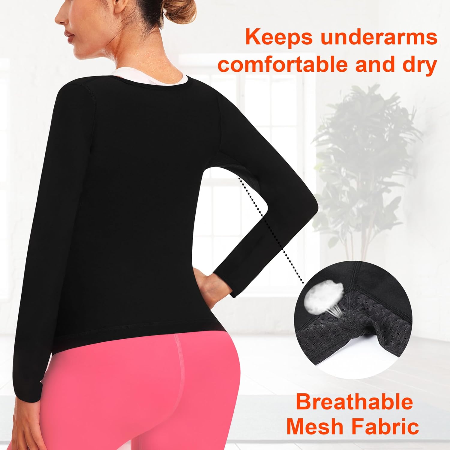 Sauna Shirt for Women Sauna Waist Trainer for Women Weight Loss Sauna Suit Workout Sauna Vest Zipper Body Shaper - Image 4