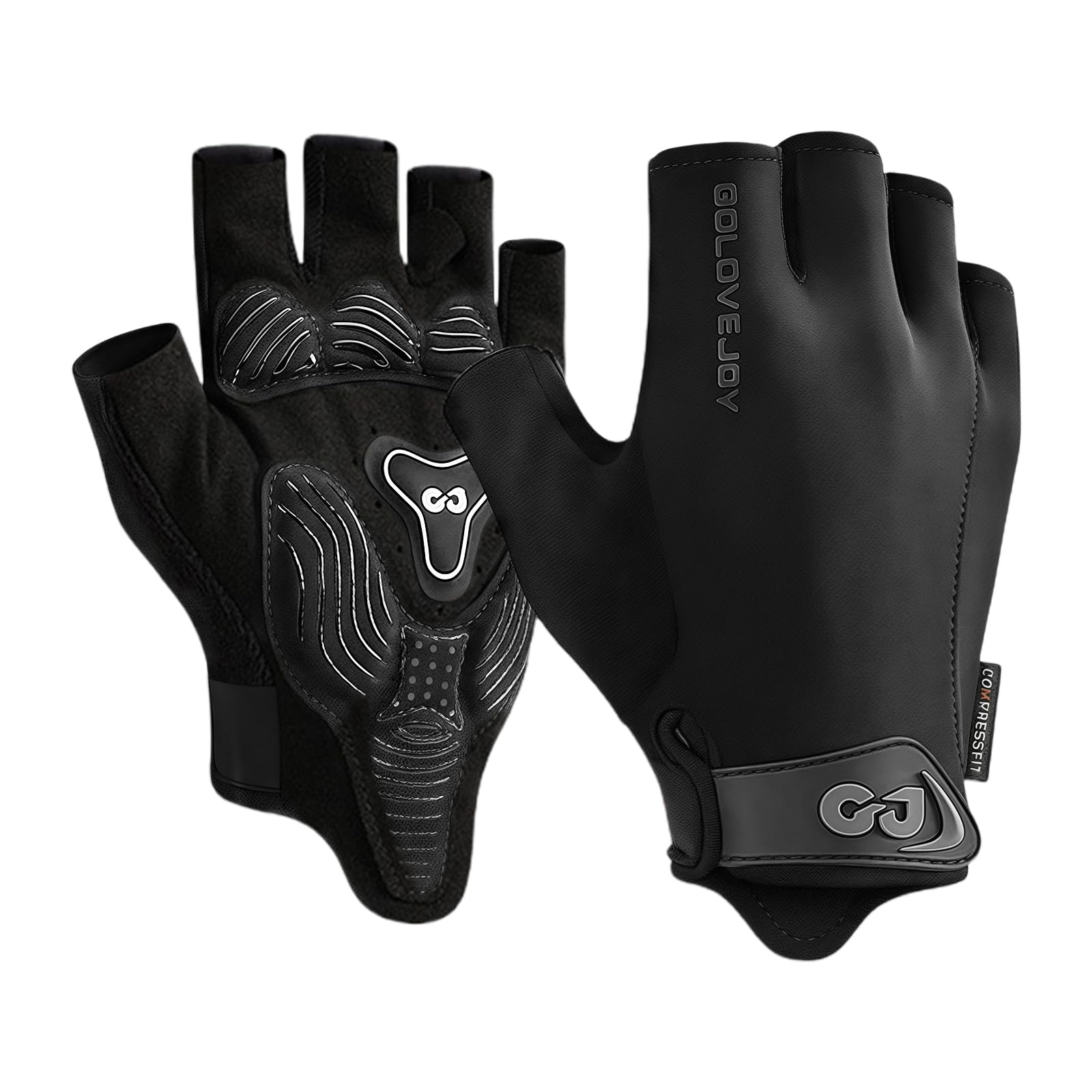 flintronic Gym Gloves, Breathable Training Gloves with Microfiber Fabric, No-Slip Silicone Padded Palm Protection and Extra Grip, Fitness Gloves for Men&Women, Weight Lifting/Cross Fit/Cycling(Black)