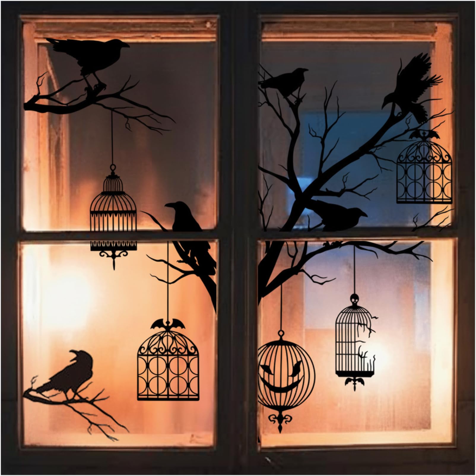 Mesinurs Black-Halloween Bird Stickers Anti-Collision Window Bird Stickers Decals Glass Door Protect And Save Bird Strikes (Black-Halloween Bird Stickers)