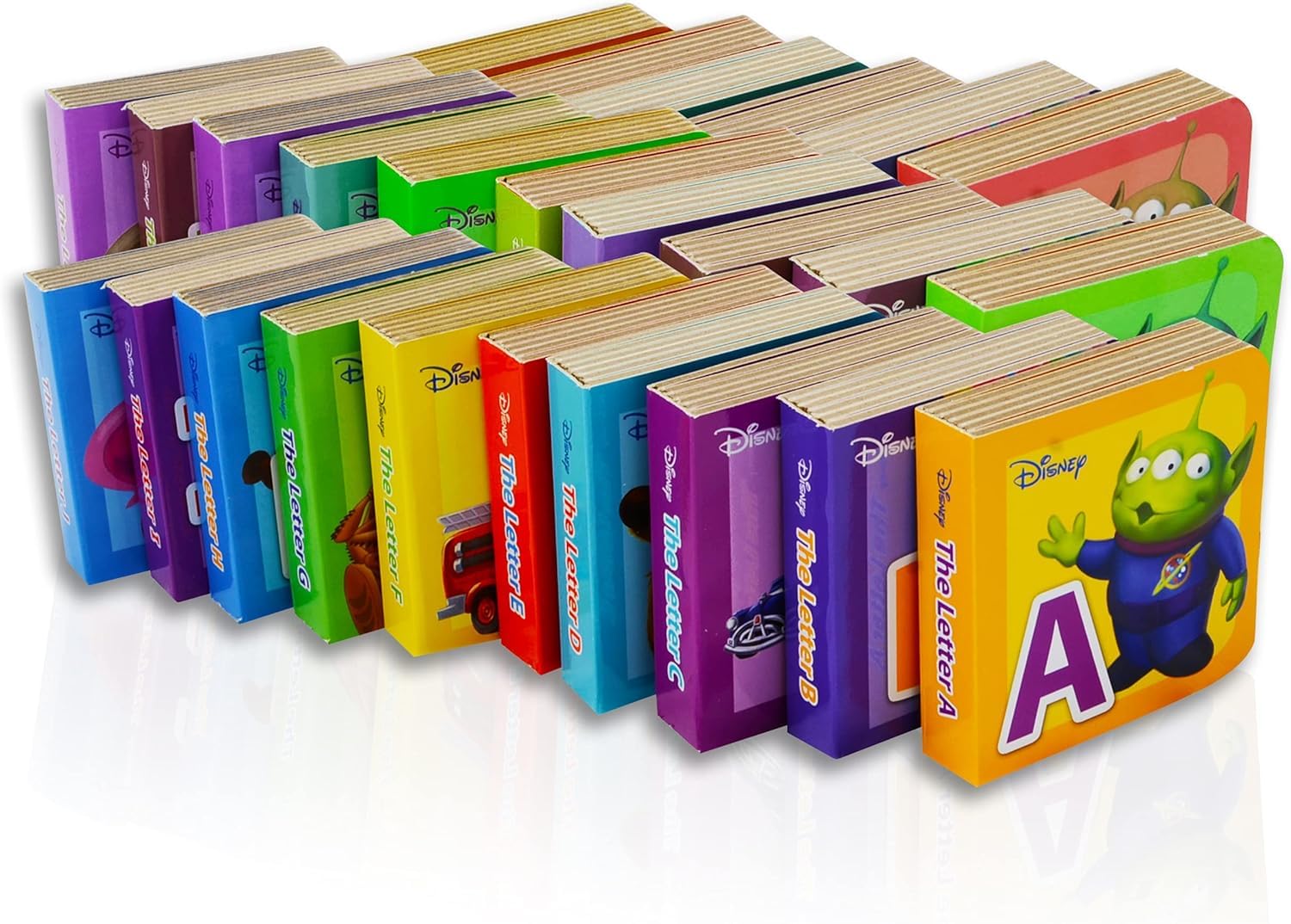 Disney Fisher Price Petits livres de l'alphabet en vrac pour tout-petits et enfants de 2 à 4 ans, 3 à 5 ans, 4 à 6 ans – Ensemble avec 30 mini livres axés sur l'ABC pour l'apprentissage des petits