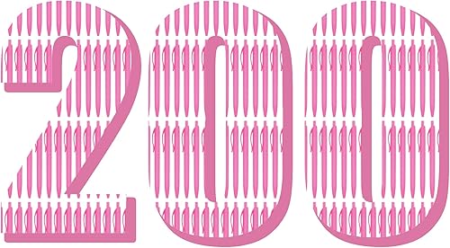 Deegtran Bolígrafos a granel, paquete de 200 bolígrafos de color rosa sin sangrar, bolígrafos retráctiles al por mayor, bolígrafos de punta media,