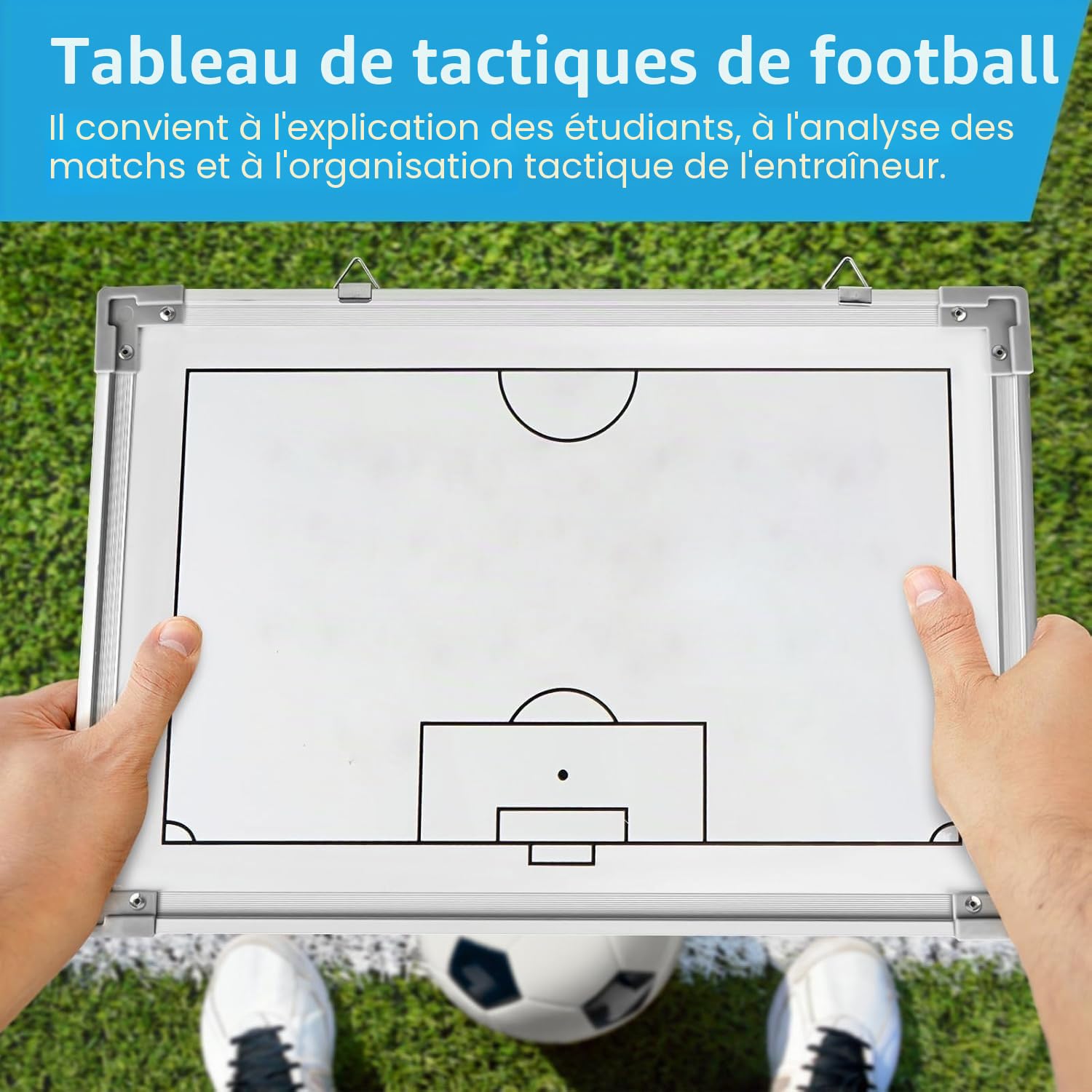Entraîneur de Football Tableau magnétique, Stratégie gagnante Conseil avec Brosse Effaceur Magnétique, Mini Marqueurs, étui et Accessoires, Aimants, Stratégie Conseil Tableau Tactique