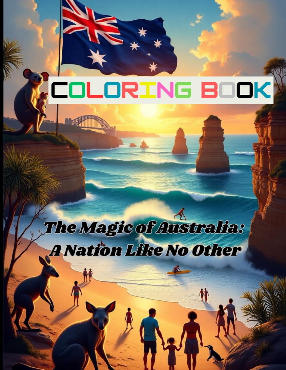 A relaxing coloring book for teens and adults: Wonders of Australia.