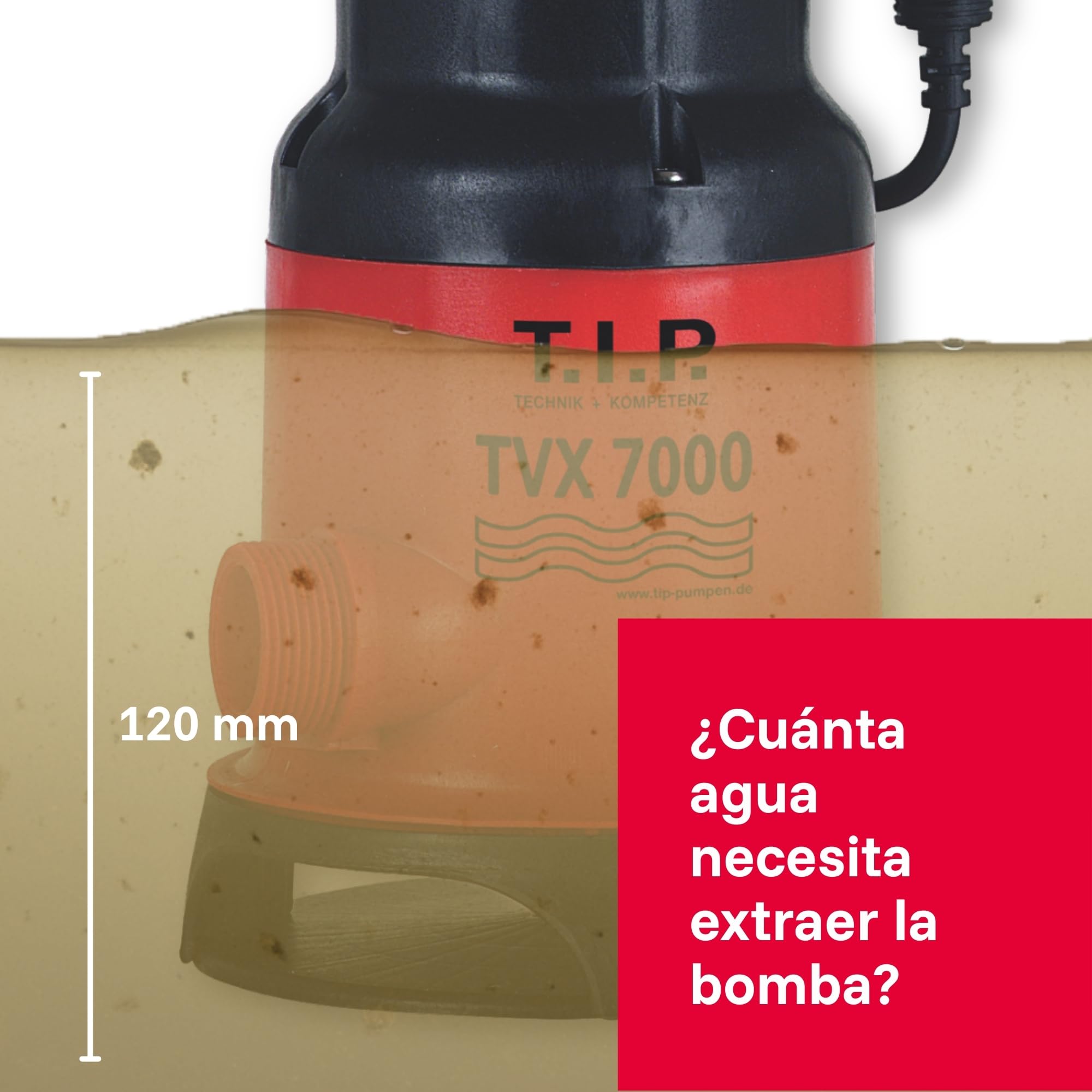 T.I.P. 30268 Bomba de inmersión para aguas residuales TVX 7000