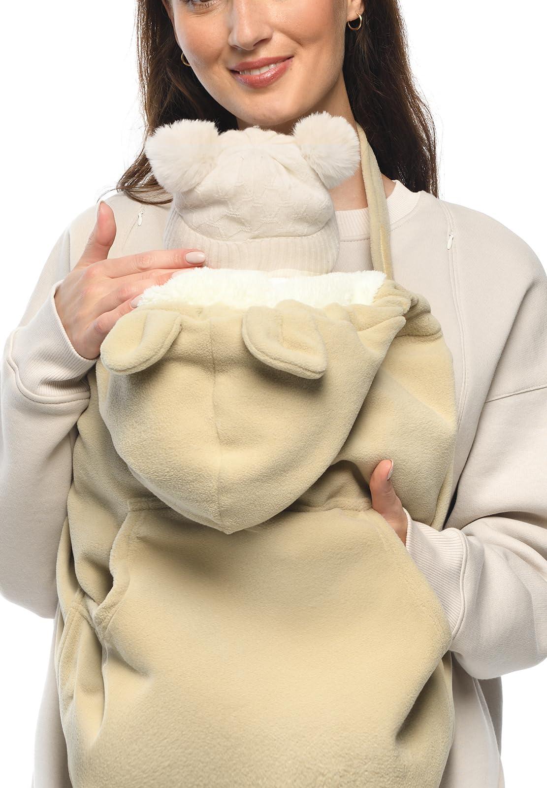 Mija Couverture porte-bébé universelle Housse 4023 Beige Blanc