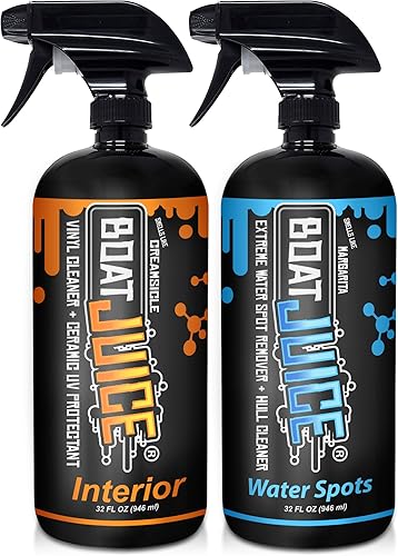 Boat Juice Paquete de limpiador interior de barco y removedor de manchas de agua extremo, limpiador de asiento de barco, protector de vinilo para
