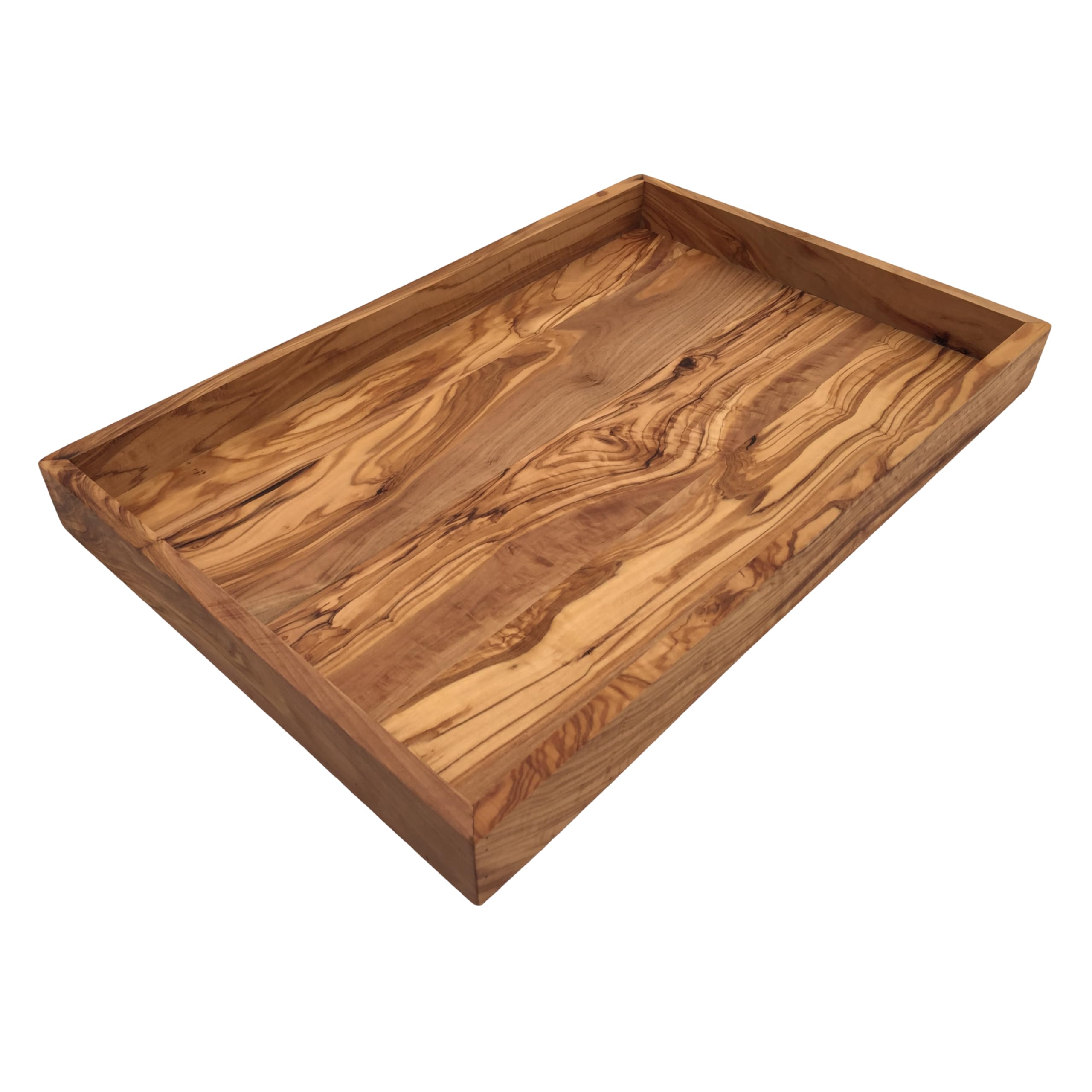 Vassoio "My Home" in legno di ulivo – Vassoio rettangolare da portata 42 x 27 x 4 cm, ripiano decorativo in legno di alta qualità