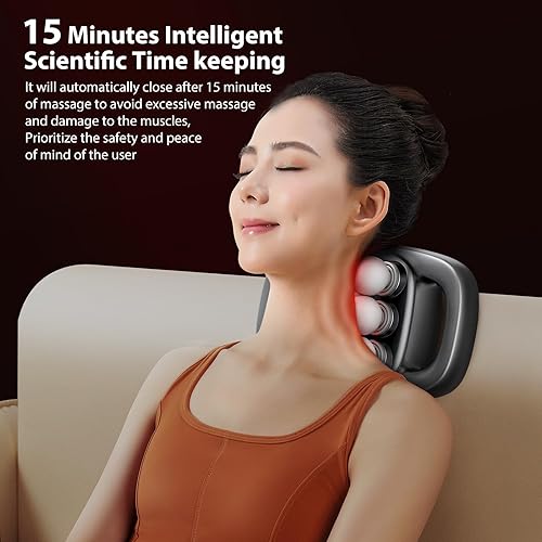 Miniatura 9 de Pistola de masaje de 12 cabezas, 3 modos, 30 niveles de intensidad, masajeador eléctrico de tejido profundo, alivia el dolor muscular en todo el