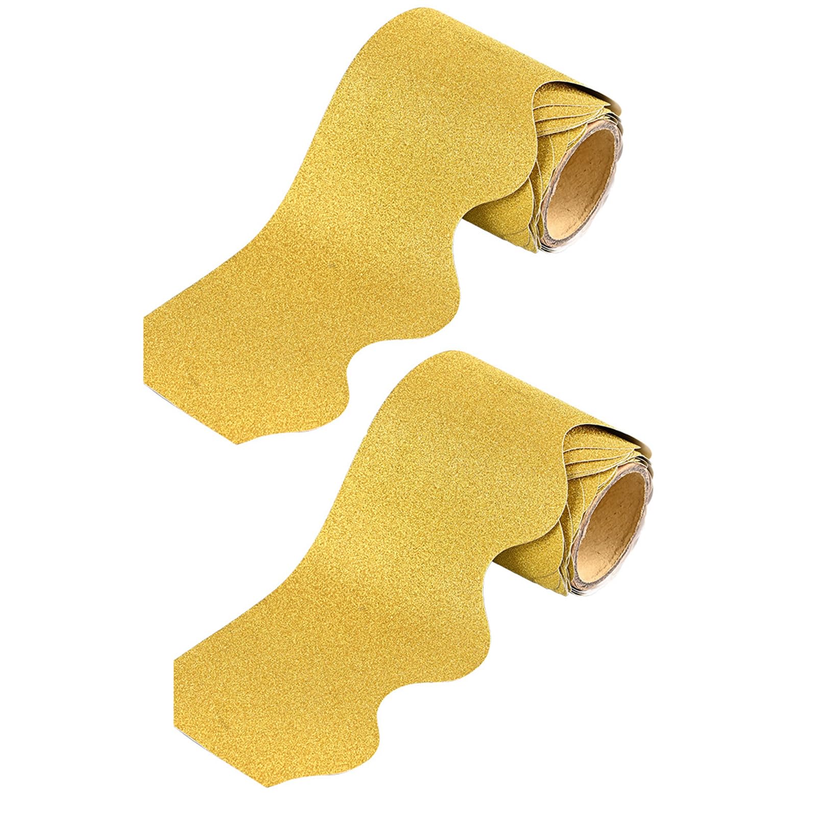 65 Feet Gold Glitter Bulletin Board Border Scalloped Edge Decorative Border Trim for Classroom Office Home School Party Decorations