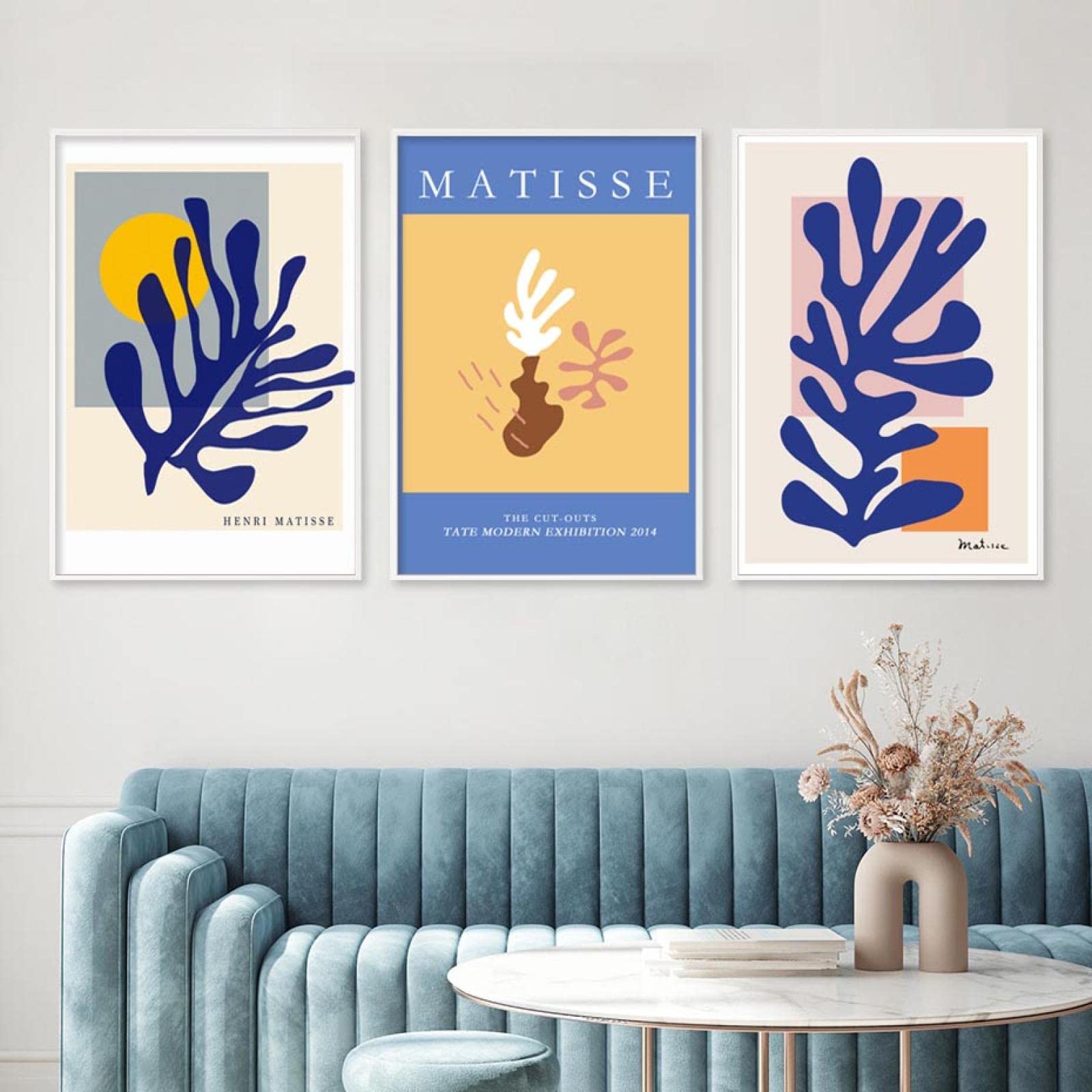 Impression Matisse bleu floral 40x60cm pour décor mural - 8
