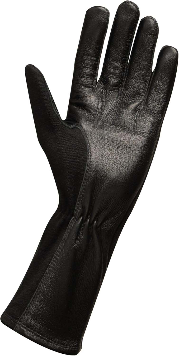 NOMEX FIRE RESISTANT FLIGHT FLYER PILOT OPERATOR AVIATION DUTY LEATHER GLOVES