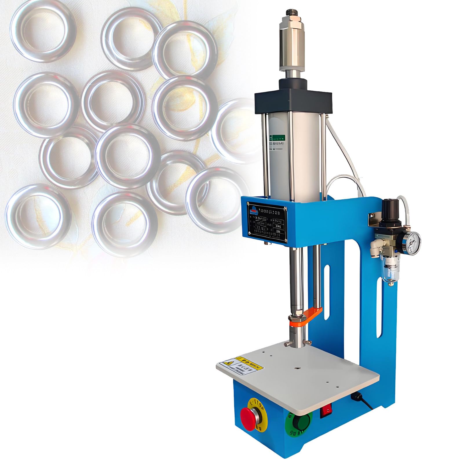 ZMJGLL Pneumatic Punch Press Machine,Adjustable Cylinder Stroke,Emergency Stop Switch,Desktop Punching Press Hand Machine 0.4-0.7Mpa,