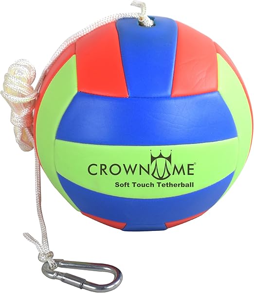 CROWN ME Tetherball Ball and Rope Set- Tetherball Ball with Rope and Carabineer Hoop