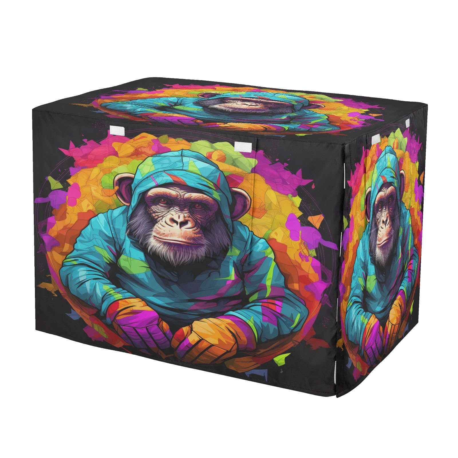 KAAVIYO Colorful Chimpanzee Monkey Dog Cat Crate Cover,Waterproof Pet Kennel Covers for Animals Cages Indoor Outdoor