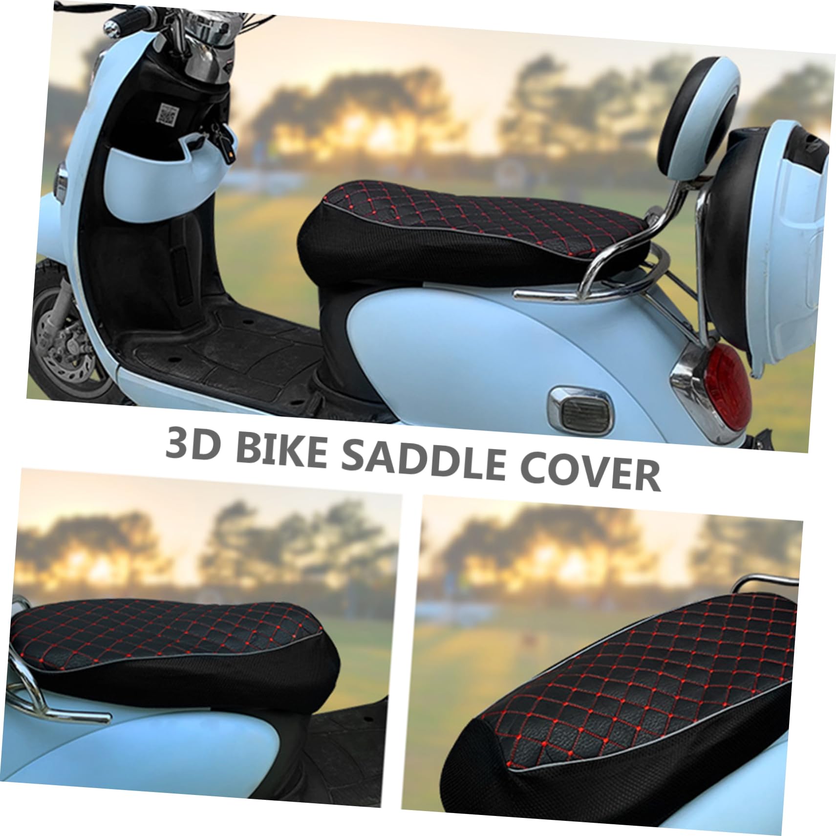 SOLUSTRE 4pièces Housse De Siège Respirante Et Antidérapante Solaire pour Électrique Et Scooter Coussin De Selle Élastique Et Ajustable Couverture pour Confort De Conduite Toutes