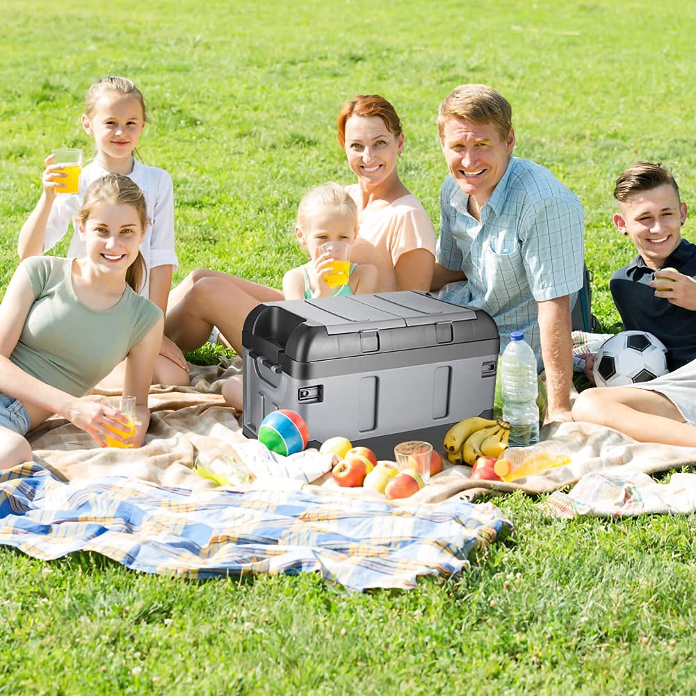 45L Caja de Almacenamiento de Maletero Coche, Organizador Maletero Coche con Cubierta Caja de almacenamiento de plástico plegable para coche para viaje pescar cámping 47 x29 x 29cm(Negro mate)