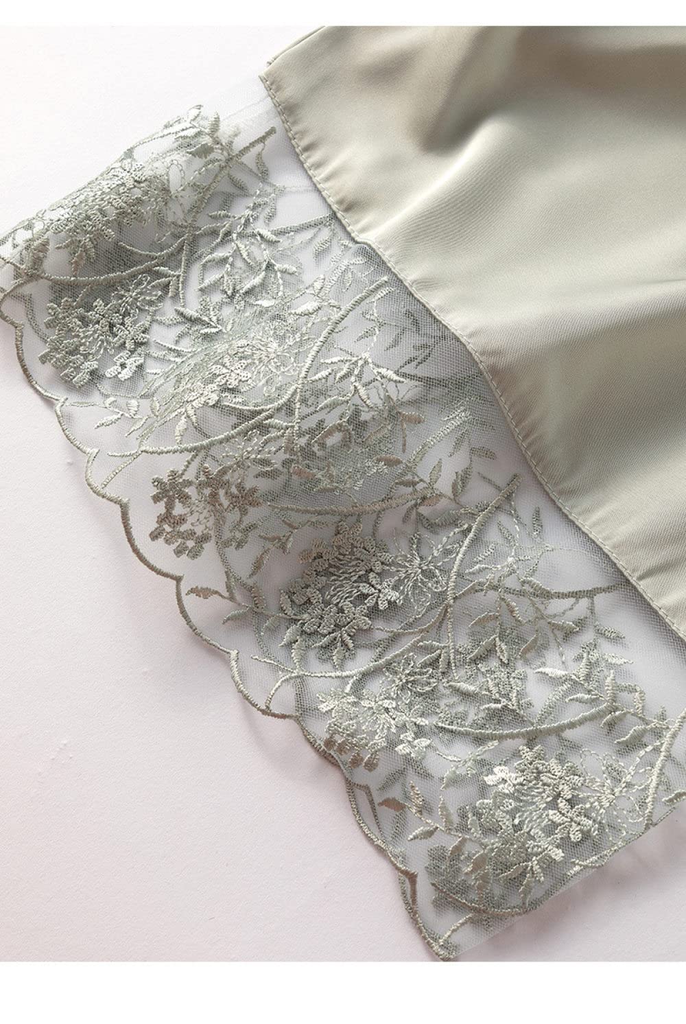 Accappatoio Donna,2 Pezzi Set Kimono In Raso Accappatoio Con Volant Sexy Pizzo A Rete Ritaglio Spacco Laterale Camicia Da Notte Senza Schienale Vestaglia Leggera Vestaglia Da Sposa Bademantel Damen,