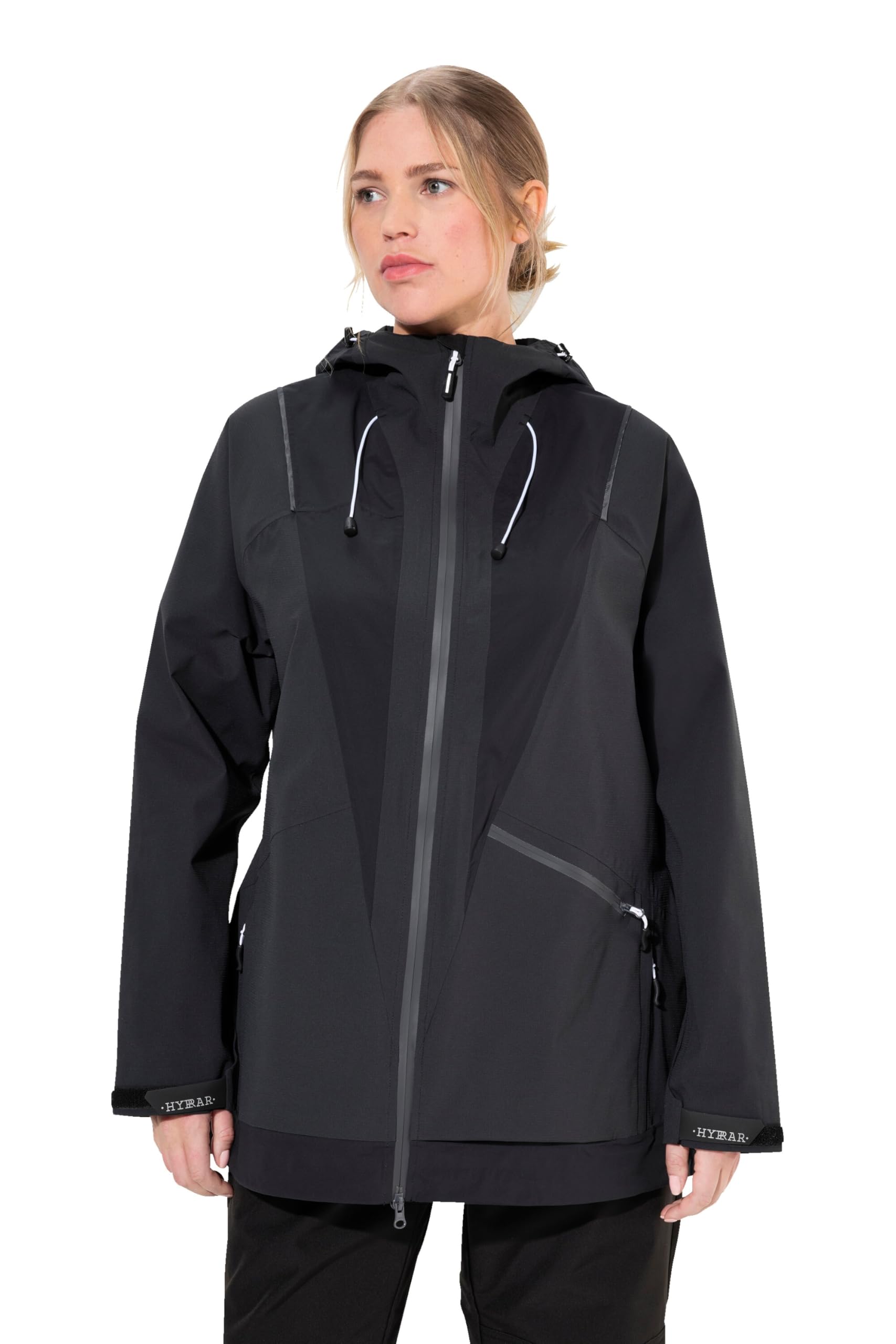 Ulla Popken Damen große Größen Übergrößen Plus Size Funktionsjacke, wasserdicht, 2-Wege-Zipper, Reflektor 821741