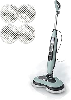 Shark Steam & Scrub Steam Mop, All-in-One Scrubbing and Sanitizing Hard Floor Cleaner, LED Headlights, 4 Dirt Grip Soft Scrub Pads Included, XL Water Tank, Swivel Steering, Hawaiian Grey, S8001