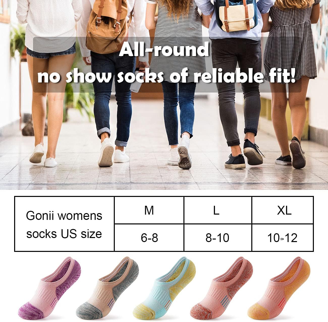 Gonii Womens No Show Socks Athletic Ankle Socks Cushioned Running Low Cut 5-8 Pairs - Image 7