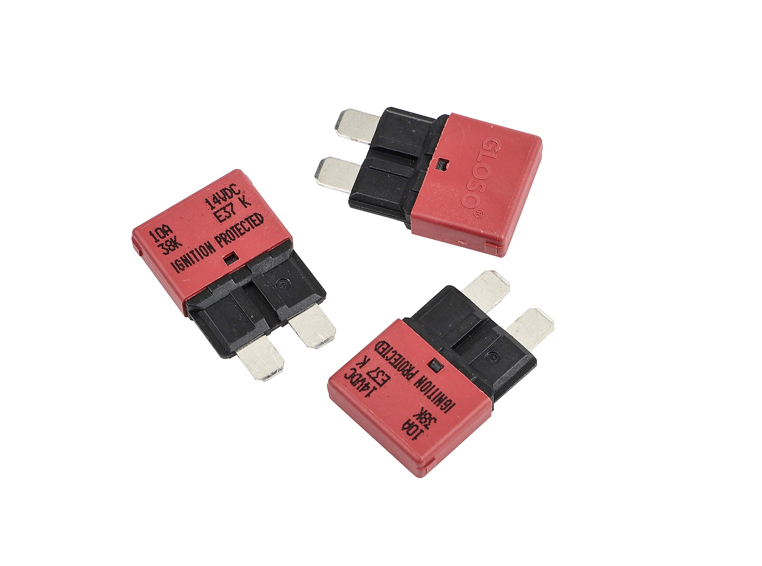 GLOSOE37 Auto (T1) Reset Low Profile ATC/ATO Circuit Breakers - (10A - 3 Pack)