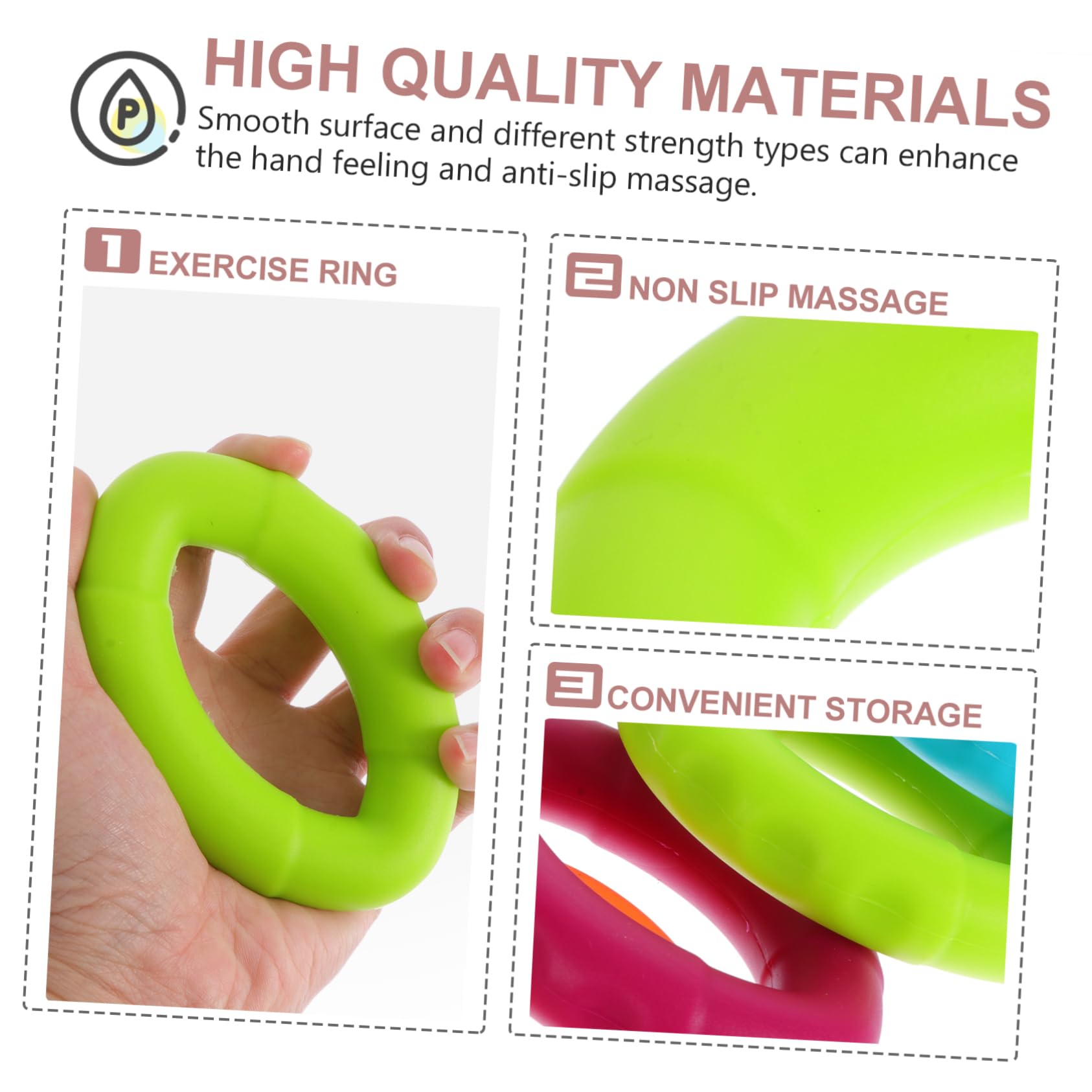 Yardwe 4pezzi Anelli Massaggiante in Silicone Per Rafforzare La Presa Delle Mani Attrezzi Per Esercizi Delle Dita e Dispositivi Per Riabilitazione Delle Mani