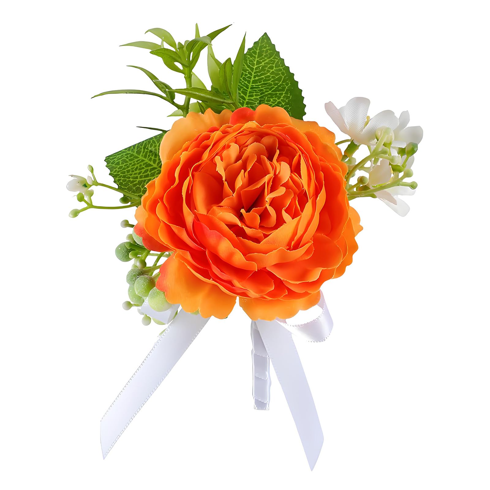 Qusinfc Boutonniere Artificial Rose Boutonniere Wrist Corsage for Bridesmaids Groomsmen Wedding Ceremony Birthday Proms Wedding Bridegroom