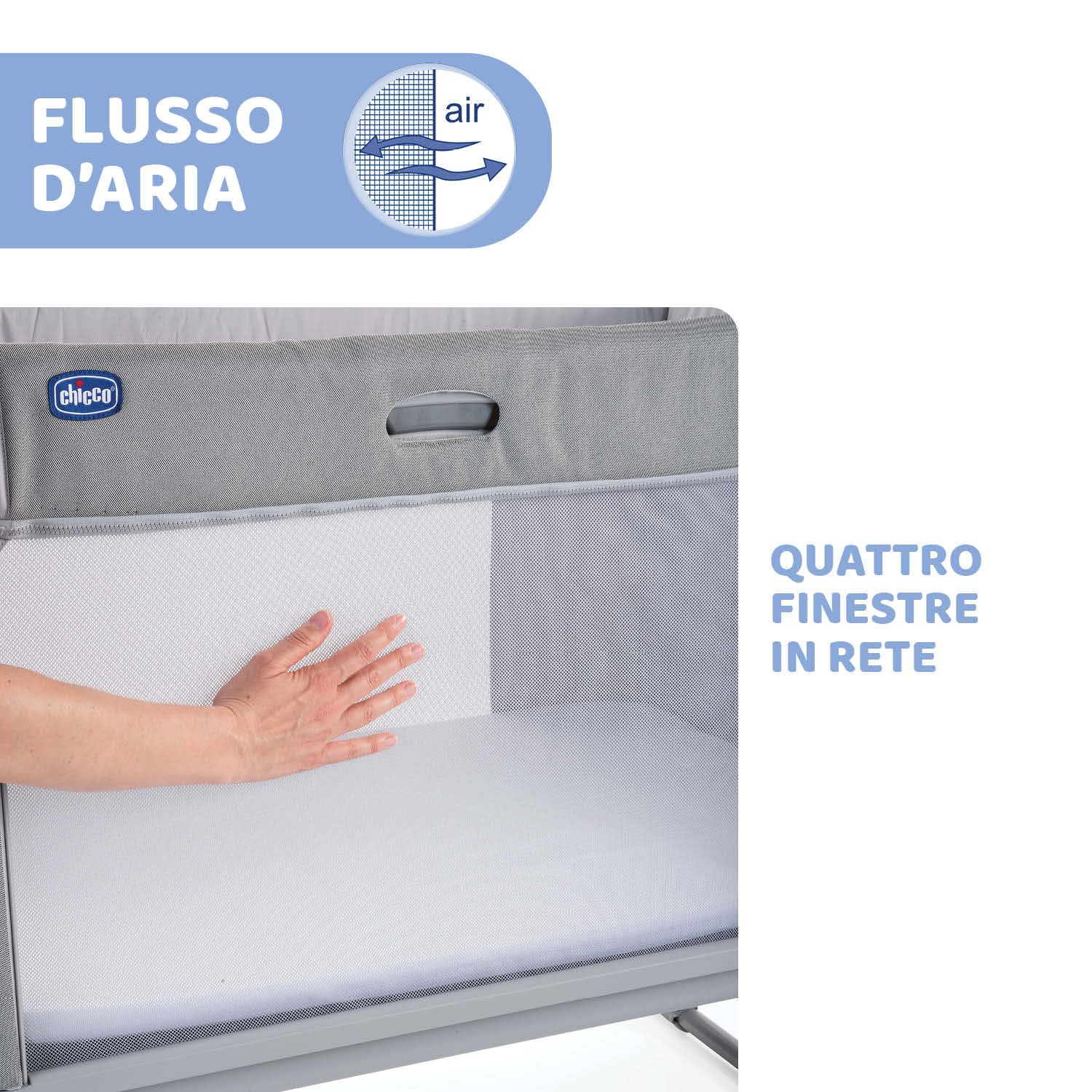 Chicco Next2Me Forever, Culla Neonato Fianco Letto 3in1, Culla che Diventa Lettino Montessori, Fino a 4 Anni (22 Kg), Altezza Regolabile, Buona Circolazione dell'Aria, 4 Ruote, Materasso incluso