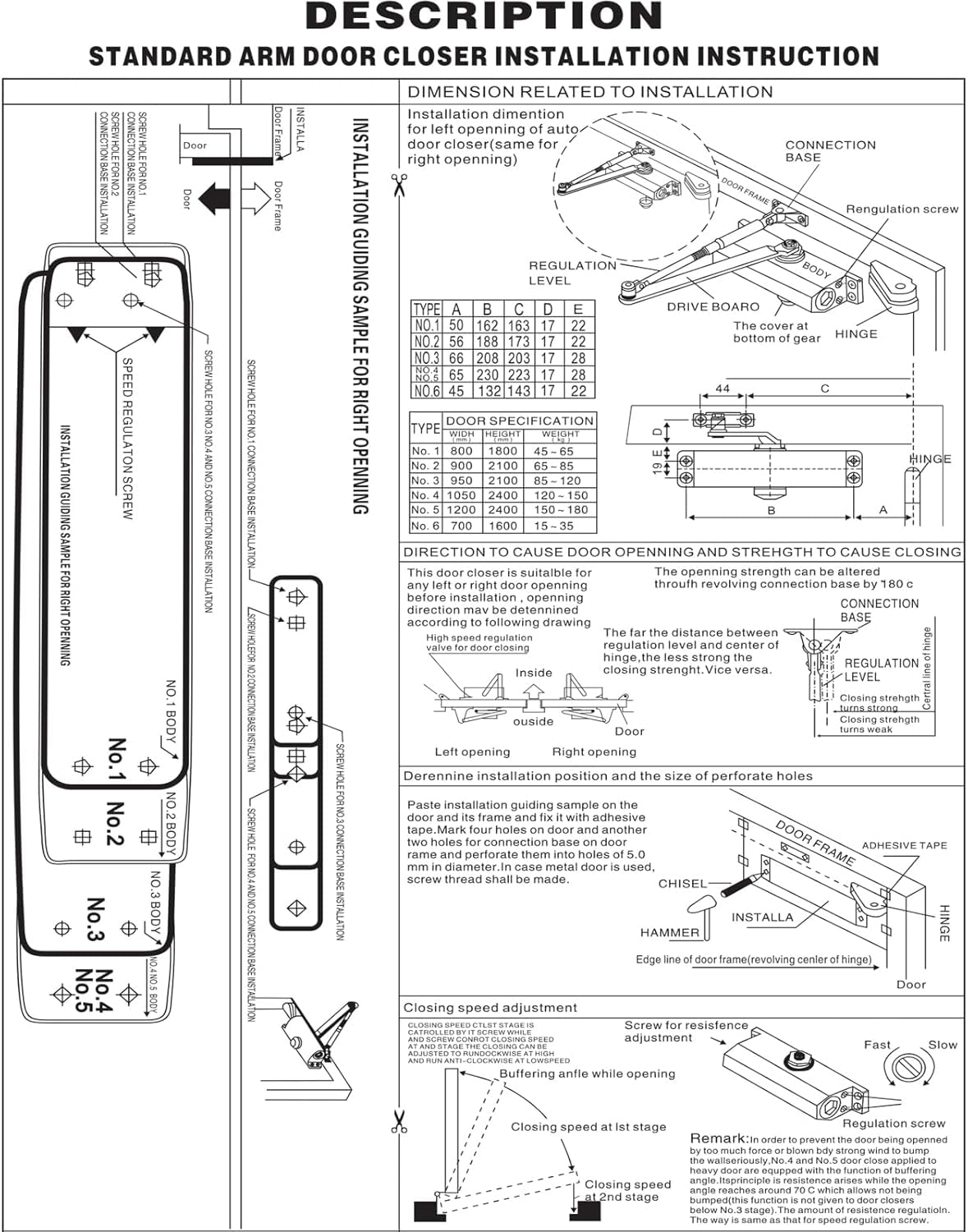 Cierrapuertas Automático Hidráulico Ajustable, Muelle Cierrapuertas para Puerta Interior/Exterior (45-65 kg), Cierre Automático Puerta con Amortiguación, Aleación de Aluminio Plateado