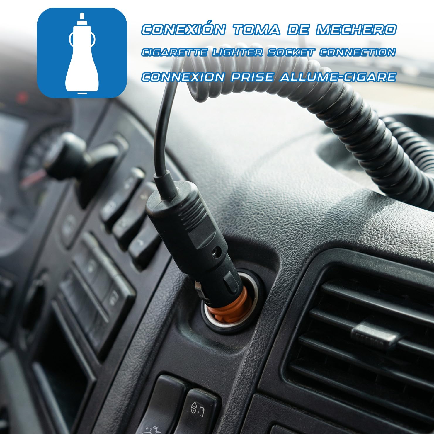 Ryme Automotive - Rotativo Emergenza Auto Ambra 12V./24V LED SMD Alta Potenza Collegamento Accendino veicolo, Segnalazione Guasto, Trattore, Gru, Veicoli Agricoli
