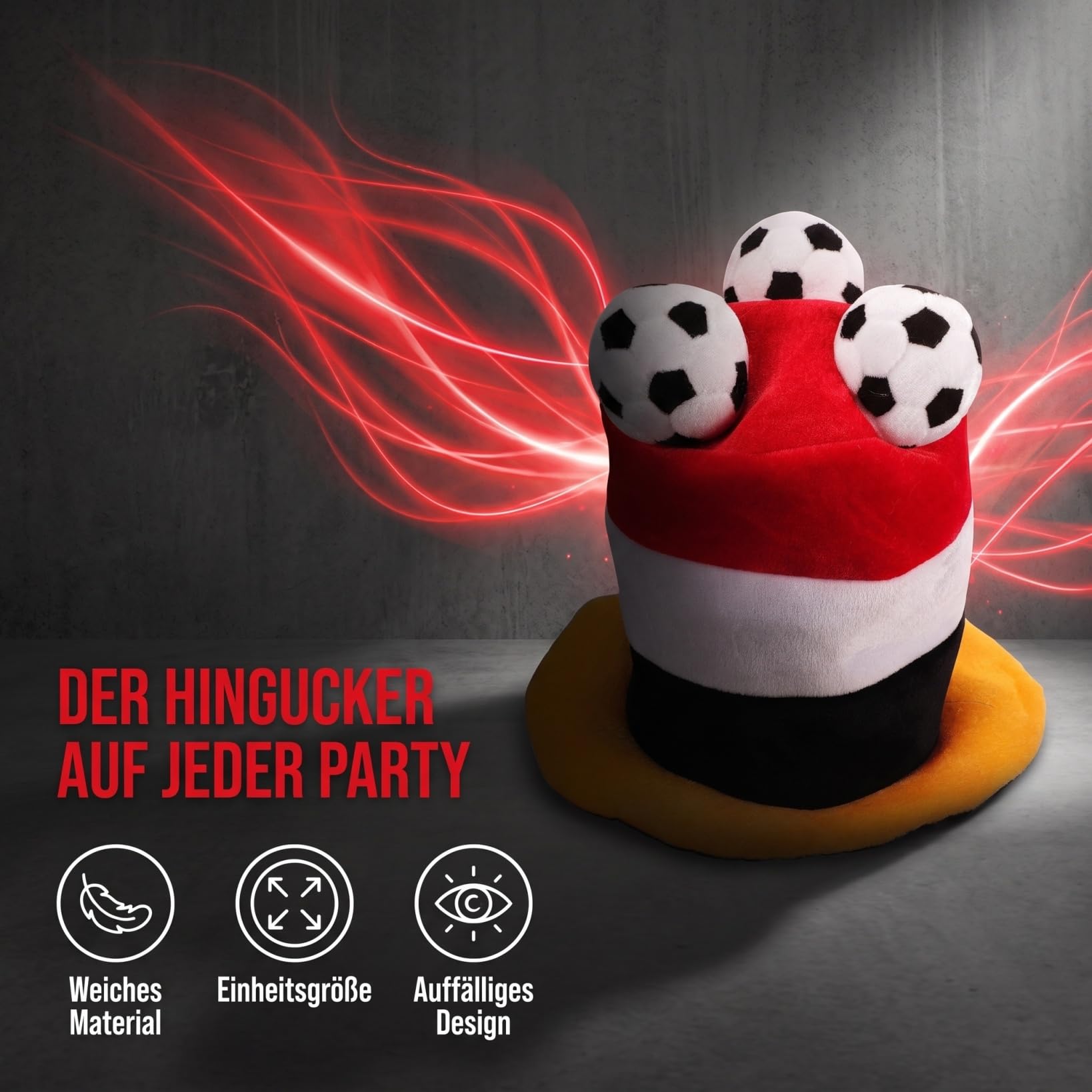 BESPORTBLE Sombrero decorativo para fiestas de fútbol, sombrero de carnaval, para adultos y adolescentes, como accesorio para fotos para juegos de fútbol, festivales, fiestas de cumpleaños, unisex