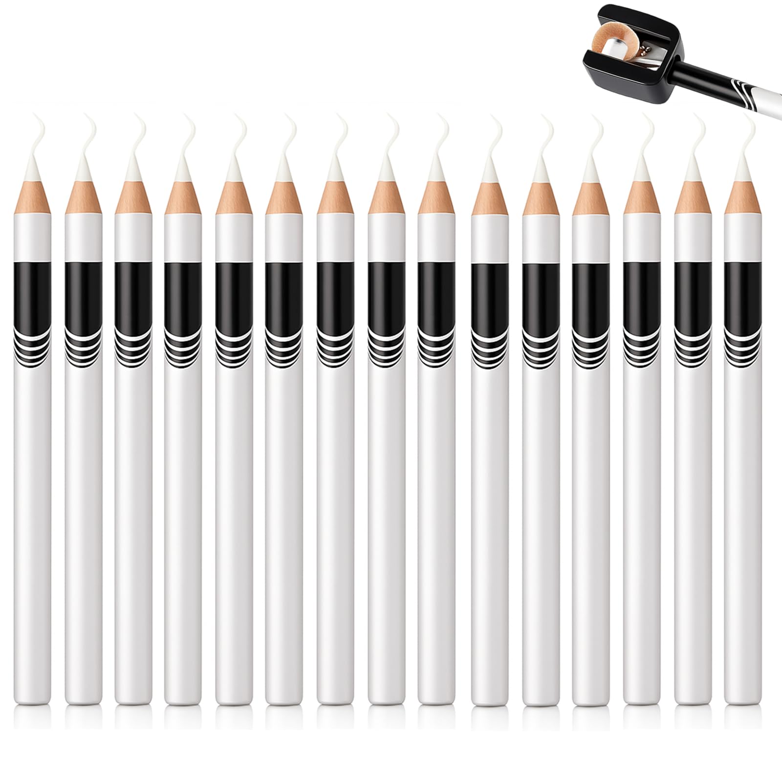 14 Pack White Barber Pencil,Barber Pencil for Lineup,Barber Chalk Enhancement Pencils for Barbers,Hairline Pencils for Men,for Design Hairline Razor Trace,with Built-in Sharpener. (Set01)