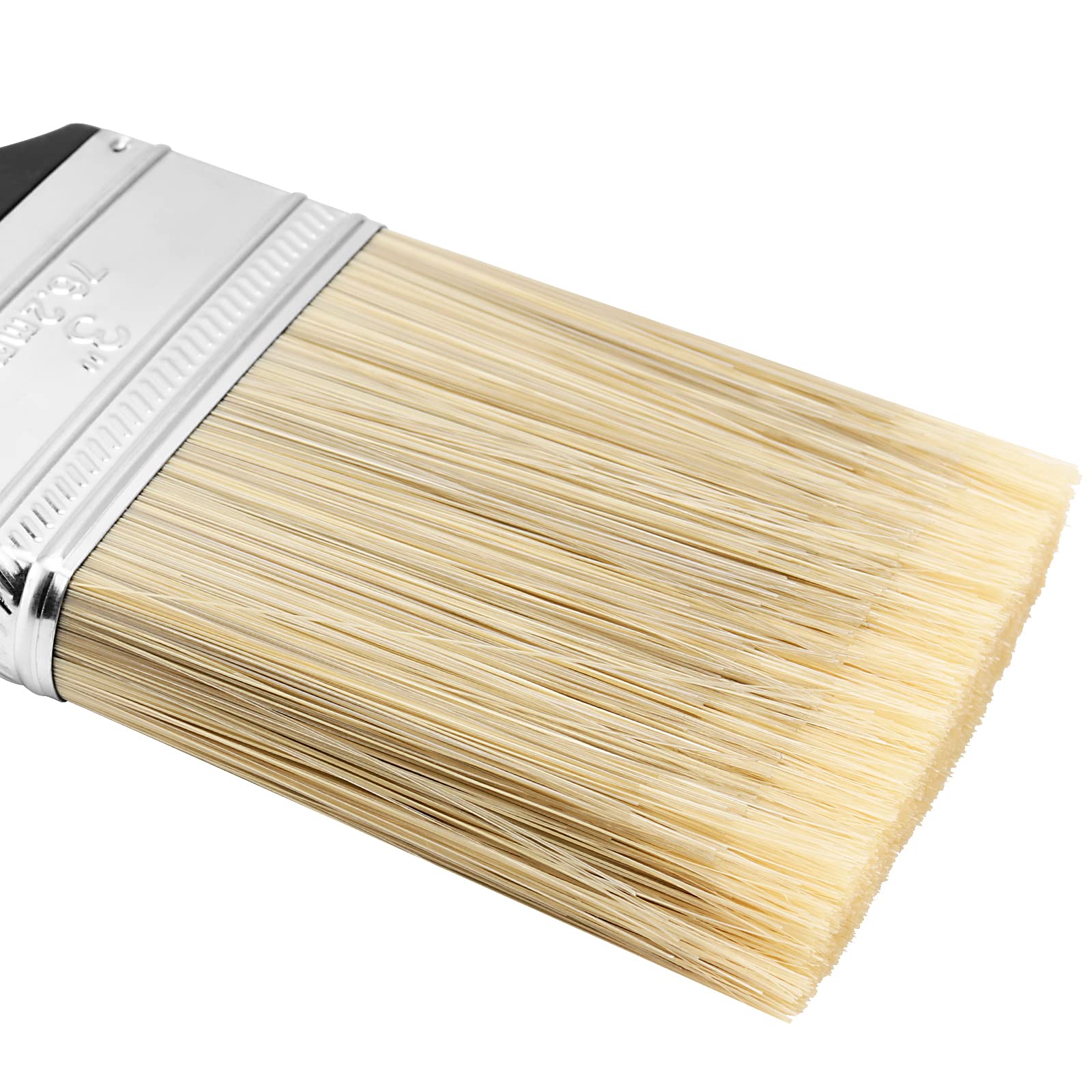 SOUJAP 14 pinceles de pintura de 3 pulgadas, cepillos de pintura de mango de plástico a granel, pinceles de pintura multiusos para pintura acrílica, recorte de paredes, barnizado de muebles