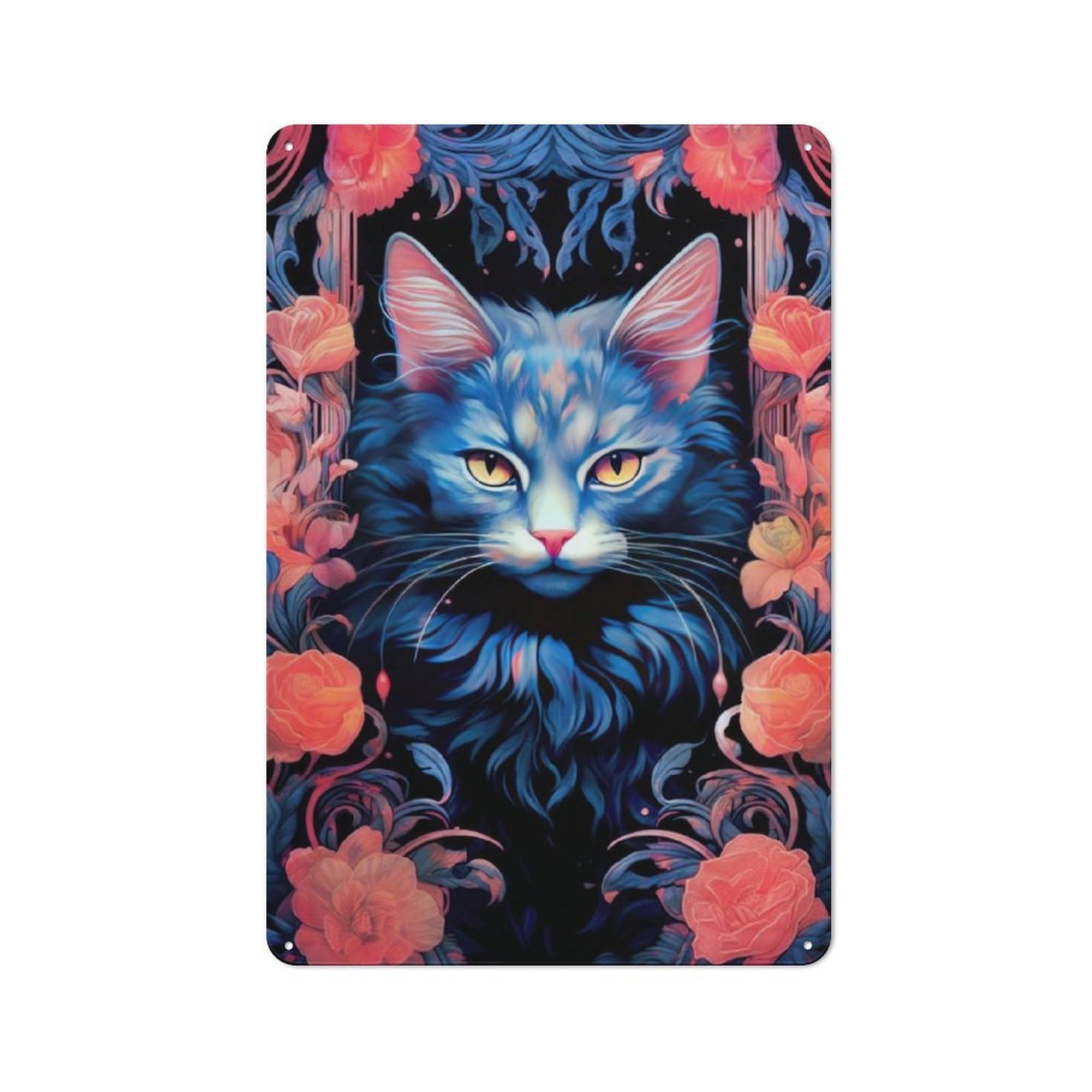 Junmoney Kitty Dreamscape Retro Tin Sign 30X20cm For Bar Or Restaurant, For Collectors Of Retro Metal Wall Decor
