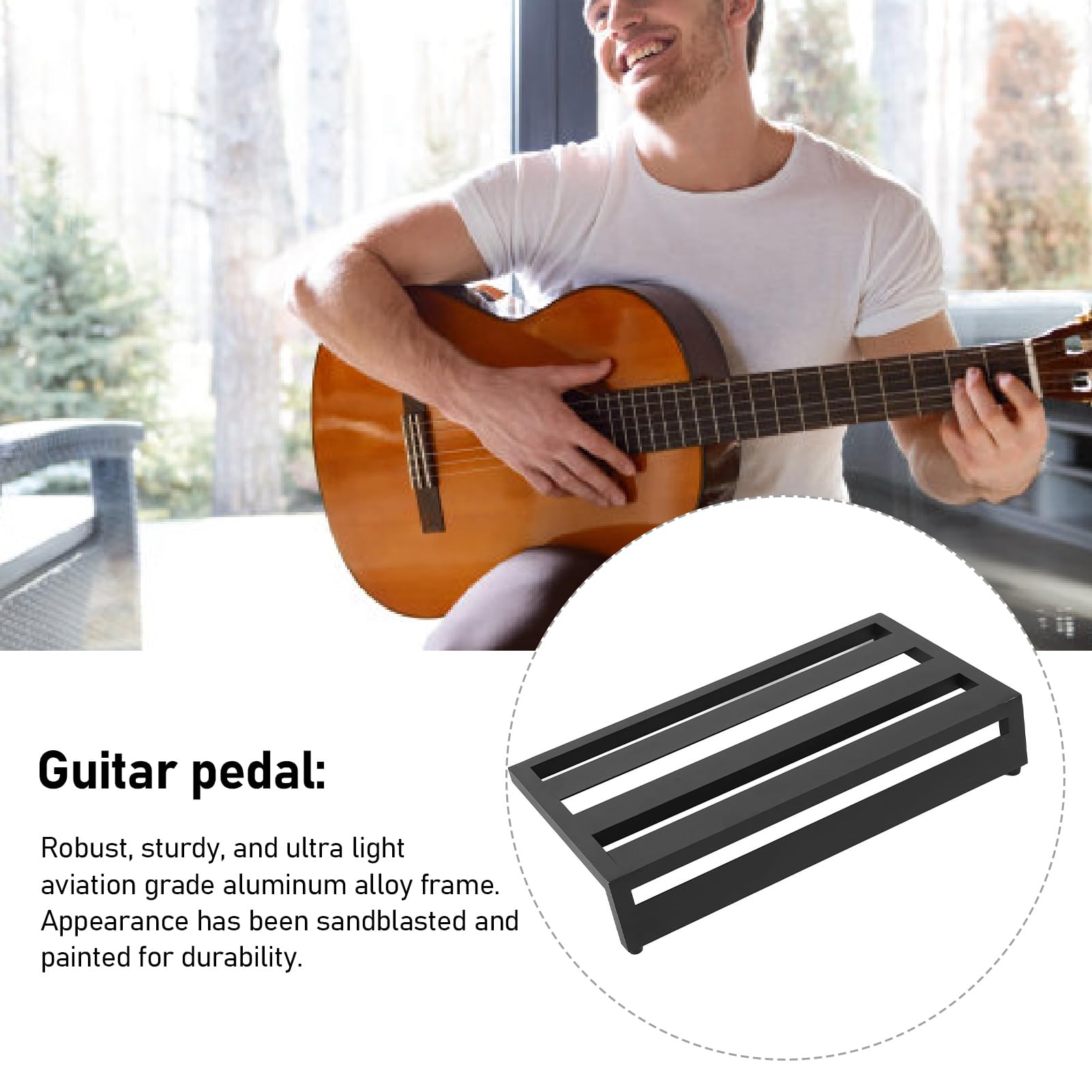 Pedaliera per Effetti per Chitarra Elettrica Pedaliera per Chitarra in Lega di Alluminio Fissaggio Portatile per Traccia Antiscivolo per Principianti o Musicisti Professionisti