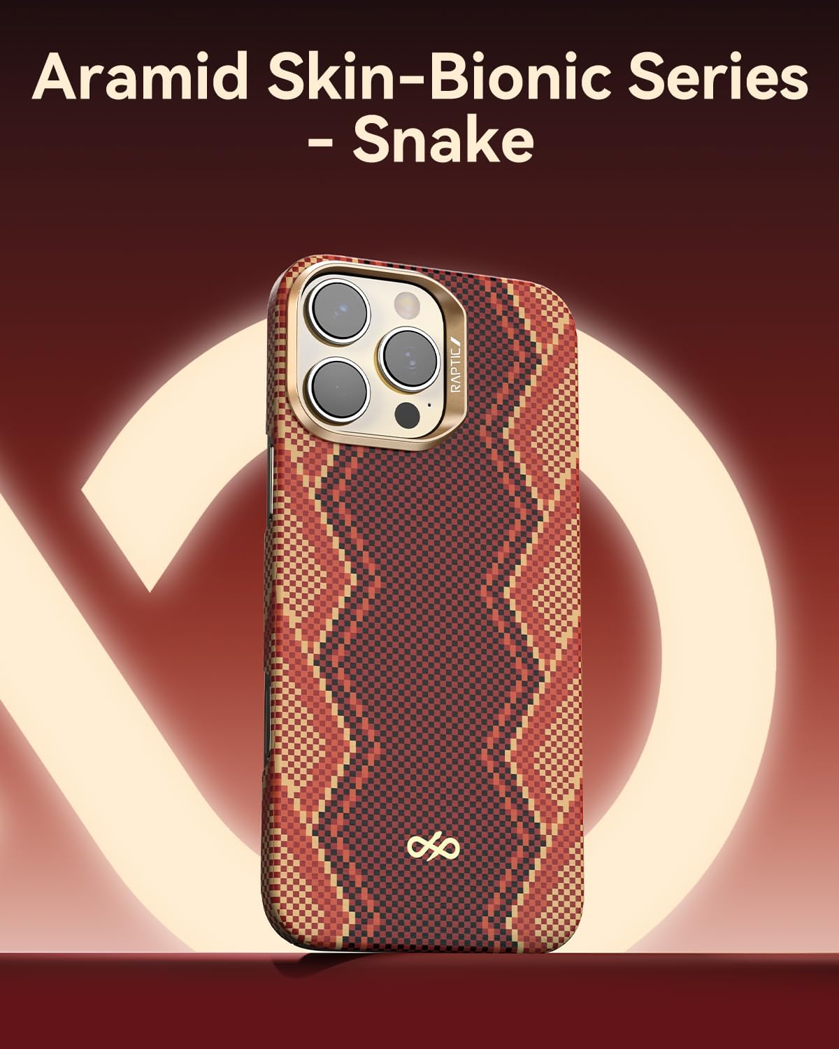 RAPTIC Aramid Fiber for iPhone 16 Pro Max Case 6.9 Inch, Compatible with MagSafe, Non-Slip & Slim Light Touch Feeling, 1500D Aramid Fiber Woven [Tactile Woven Case-Snake]