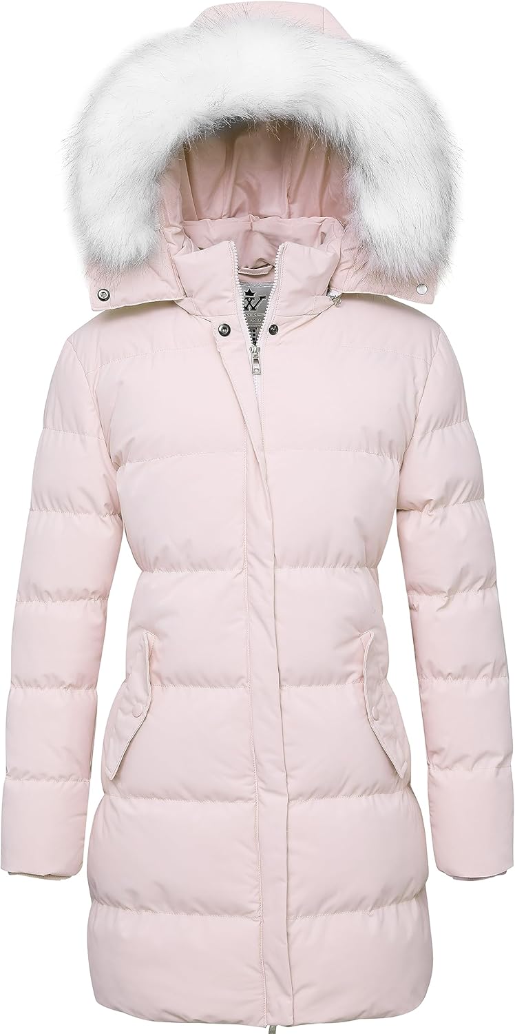 WenVen Women’s Winter Thicken Puffer Coat Warm Jacket with Faux Fur Removable Hood