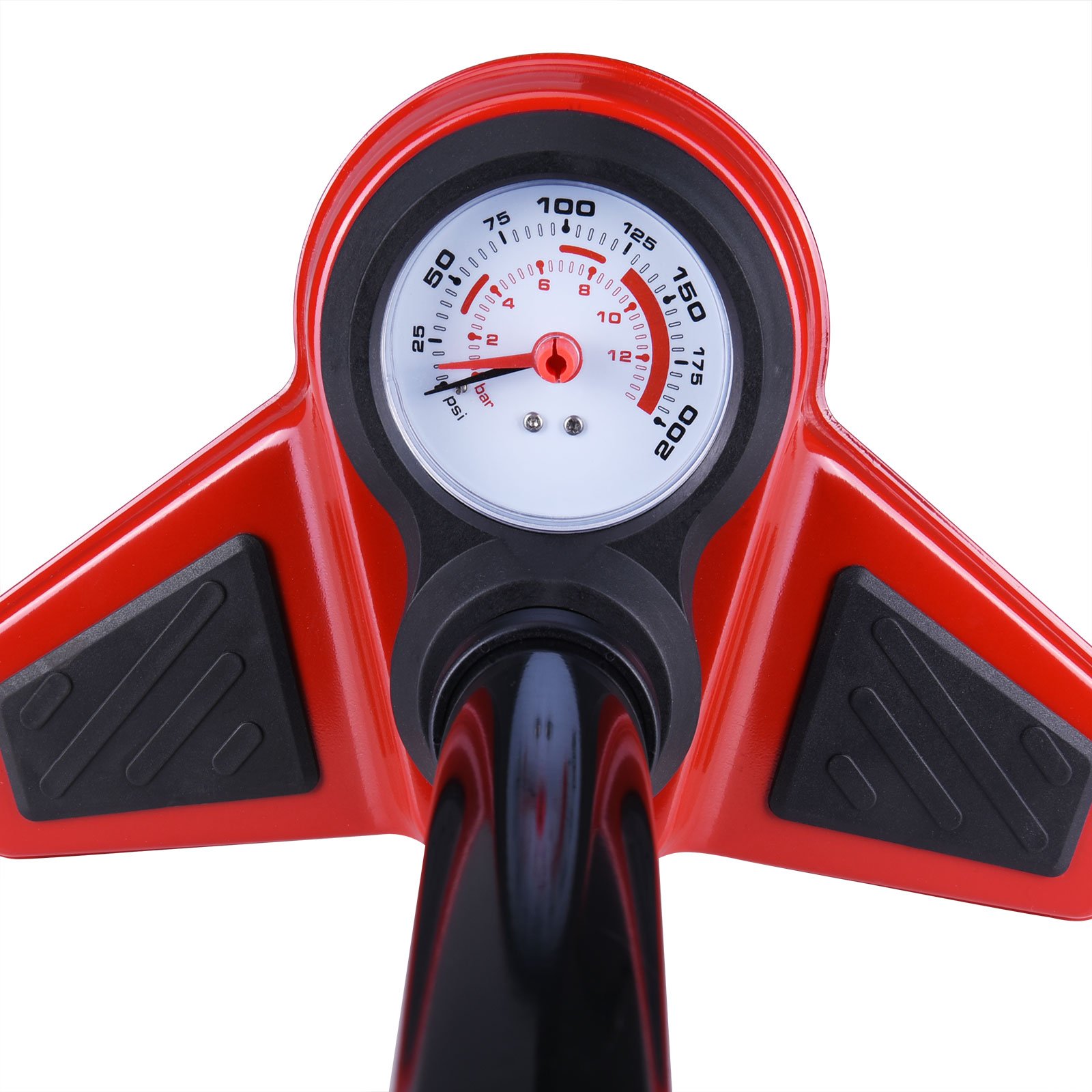 monzana Stand pompa aria con manometer| 7 – 12 Bar | Nero/Argento | extra lungo 60 – 100 cm tubo | incluso adattatore Set professionale | pompa aria bicicletta pneumatici auto auto aria materasso [Modello scelta]