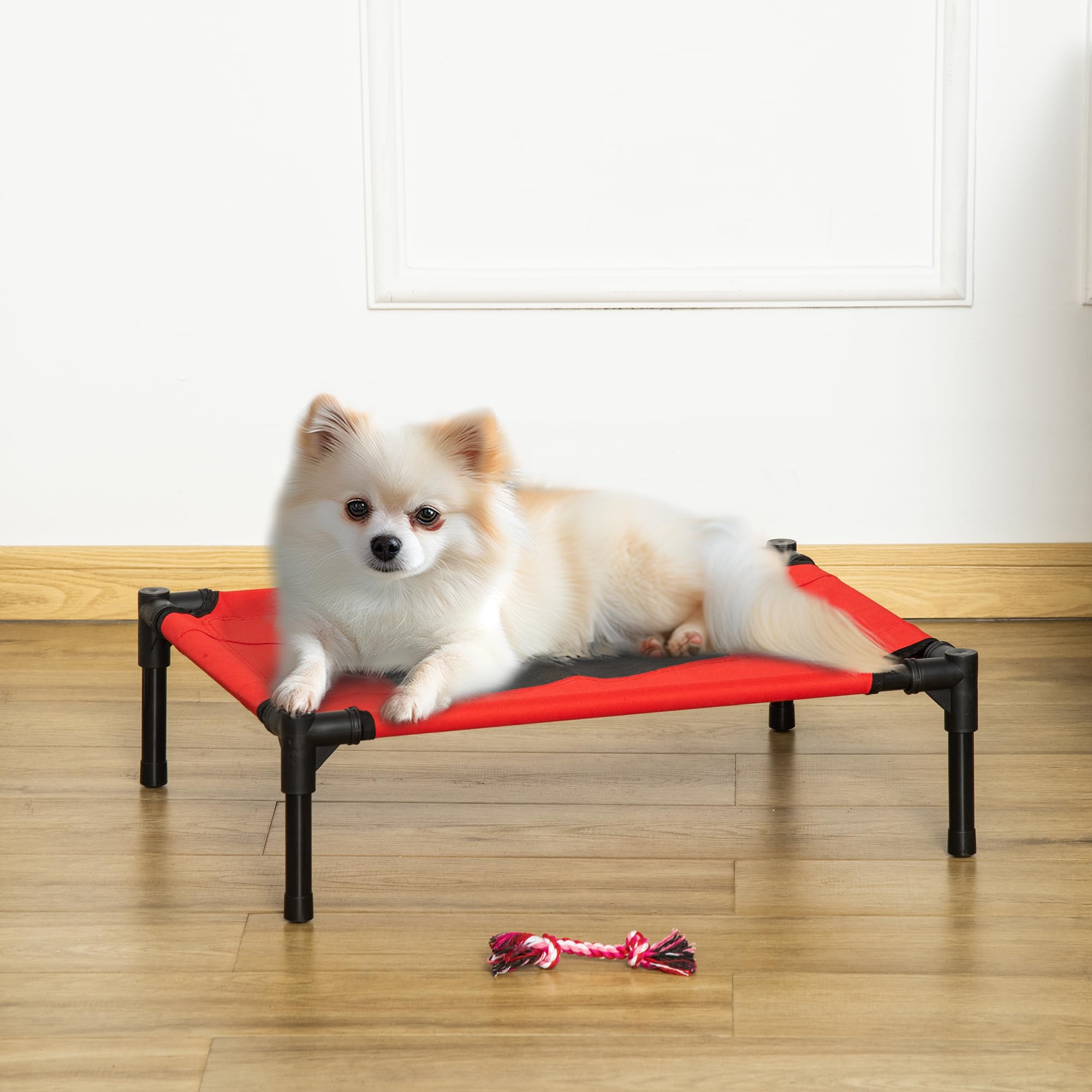Lit sur pieds - lit pour chien - PawHut - grand confort tissu Oxford textilène micro-perforé - métal - 92x76x18cm - noir