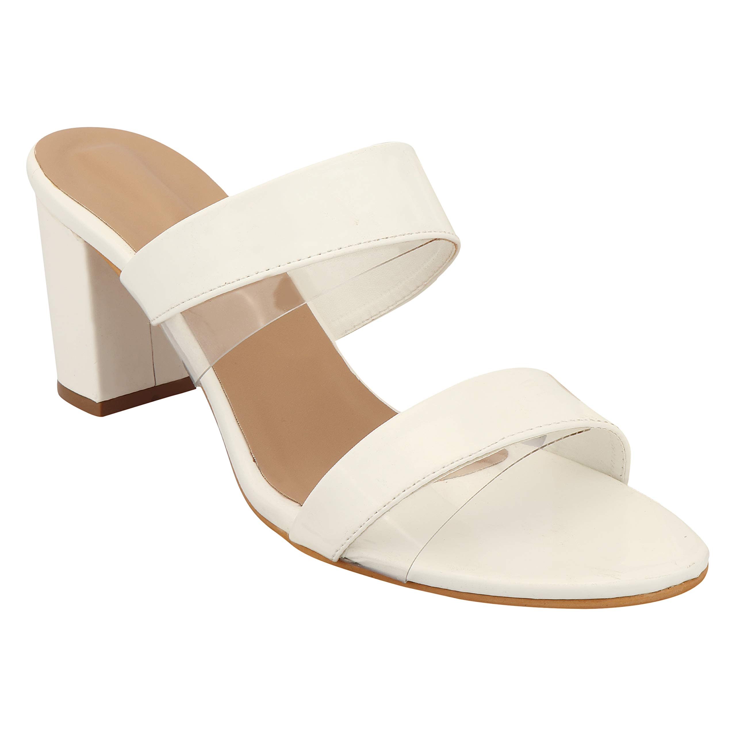 Shoetopia Womens/Girls White Solid Block Heels (B09NC2BLD1) Amazon Price History, Amazon Price Tracker