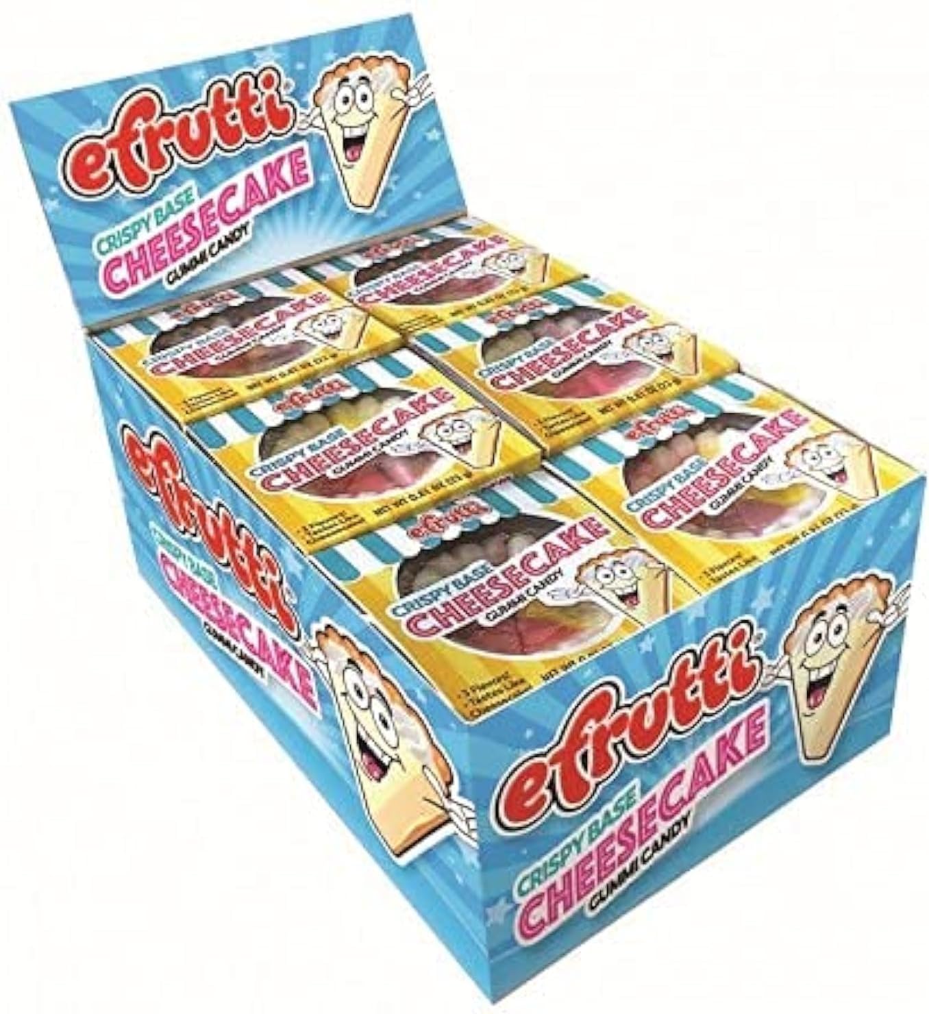 efrutti Gummi Cheesecakes with Crispy Base, 0.81 Ounce Gummi Candy - 30 Count Display Box
