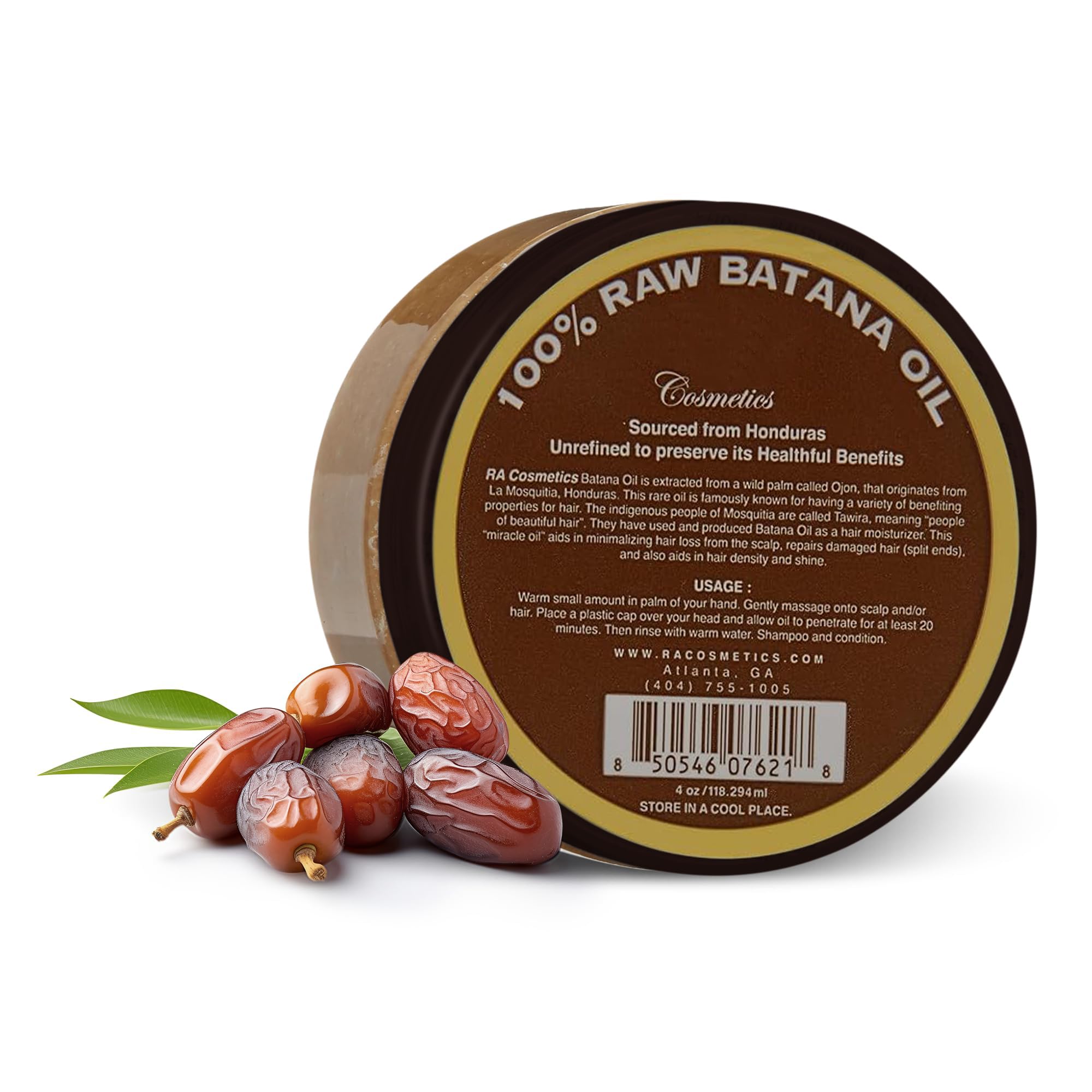 TERRIFI Natural Unrefined Batana Oil for Intensive Hair Repair & Growth for Men & Women, Moisturizing Hair Treatment from Honduras, 4 oz - Strengthening Conditioner for Damaged Tresses