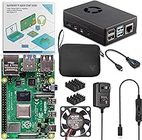 Vista 1 de Vilros Raspberry Pi 4 Kit básico de inicio de 4 GB con carcasa de aleación de aluminio resistente refrigerada por ventilador