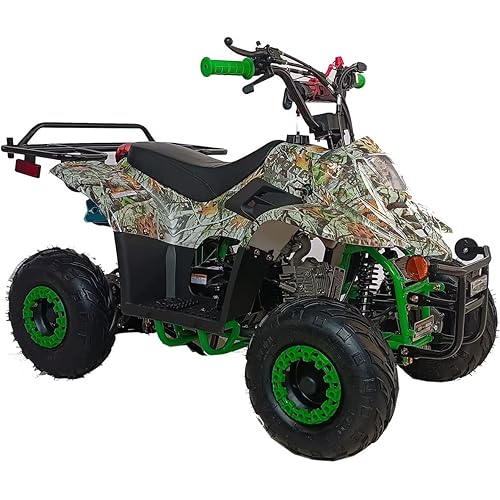 Upgraded 110cc ATV Four Wheelers Fully Automatic 4 Stroke Engine 16" Tires Gas ATVs Quads for Kids and Youth (Tree Camo)