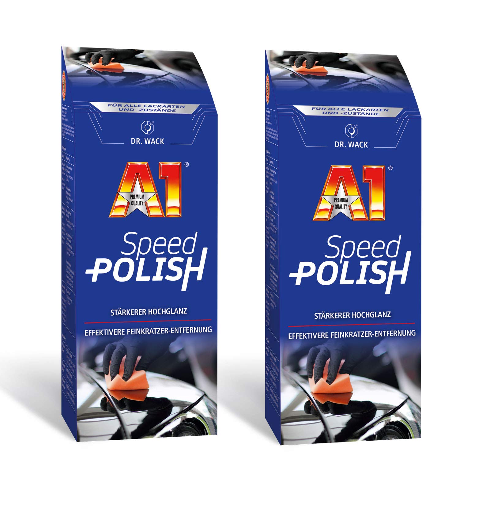 2X 500ml Dr. Wack A1 Speed Polish, Autopolitur für alle Lacke mit Carnauba-Wachs für Lack-Versiegelung bis 3 Monate, Politur für Auto, Lackschutz