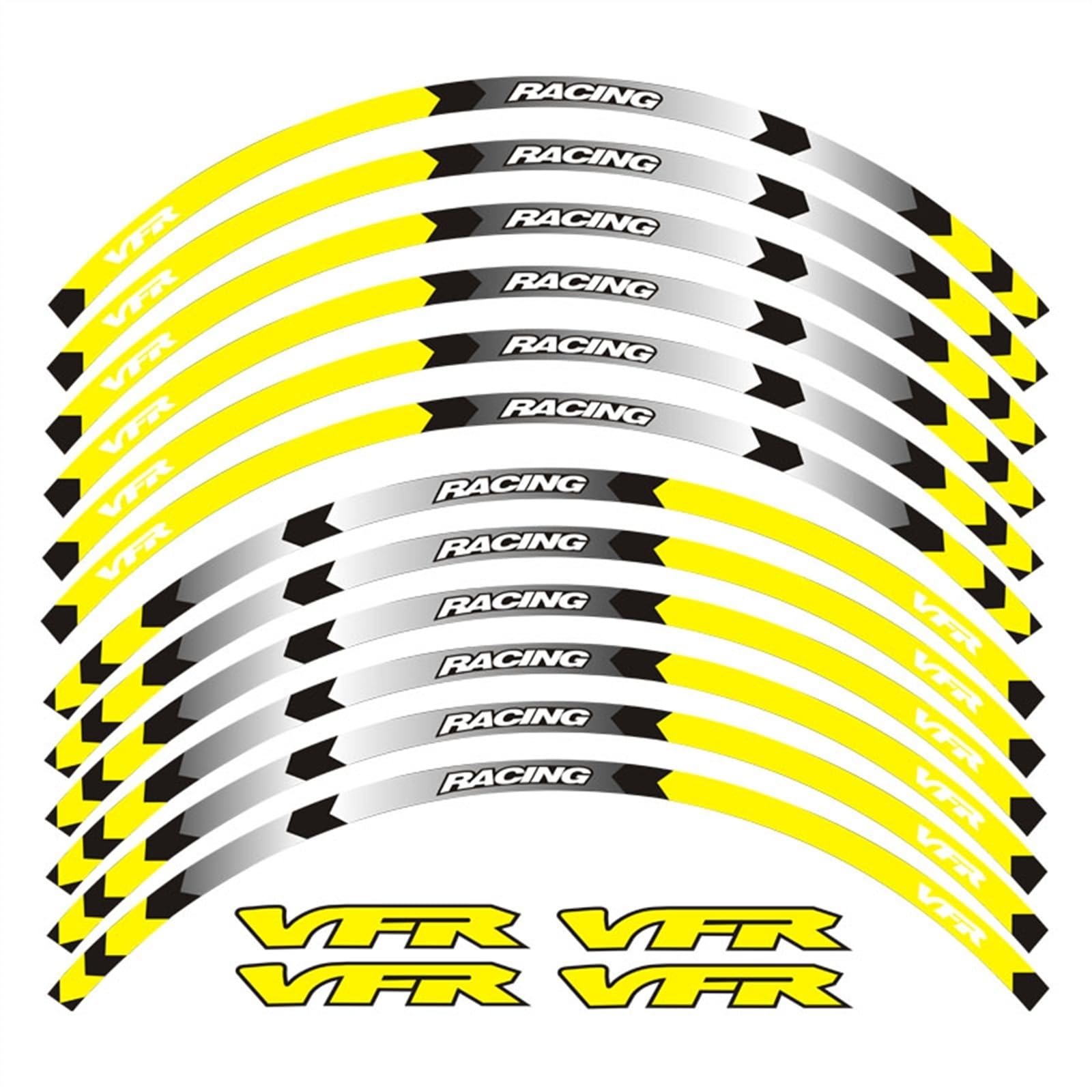 Motorcycle Wheels Stickers Tape Motorbike Decals Rim Strips for VFR VFR750 VFR800 VFR1200 VFR1200F Decorative(Color3)