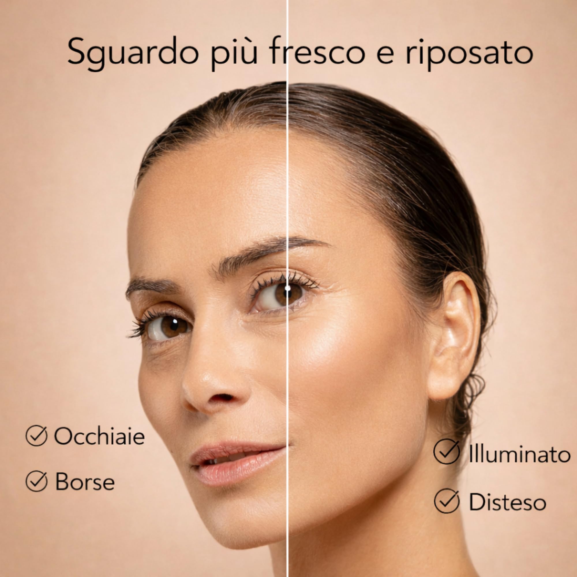 Byoviv Capri Contorno Occhi Antiage Oro 24K con Caffeina Acido Ialuronico e Peptidi, Crema Contorno Occhi per Occhiaie Borse e Rughe, Effetto Idratante e Liftante 30 ml