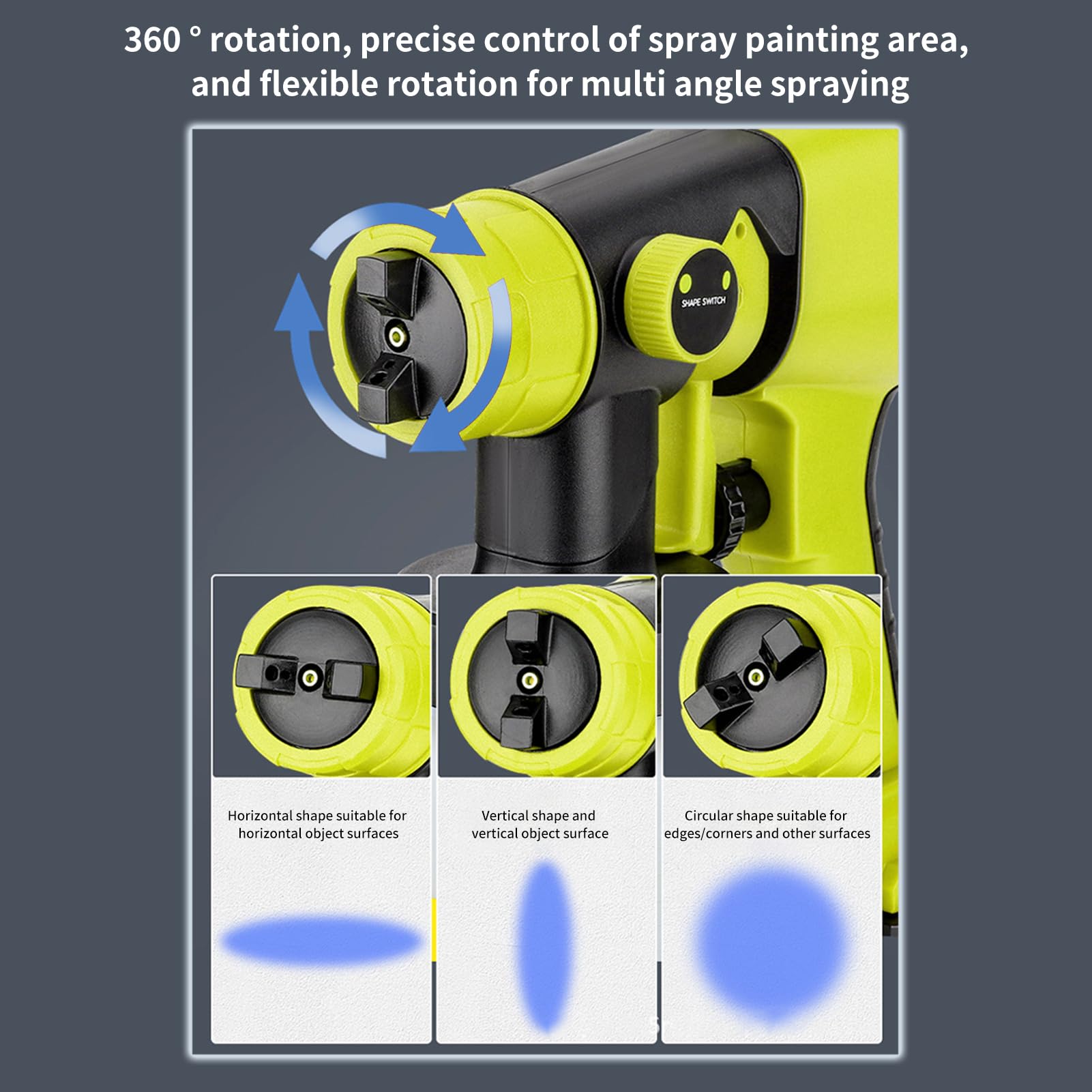 Shkalacar Pulverizador Pistola Pintura para DEWALT, Pistola Pintura Bateria RYOBI de 20V máx. con Contenedor de 1000ml Pistola para Pintar Paredes y Techos(batería NO incluida)
