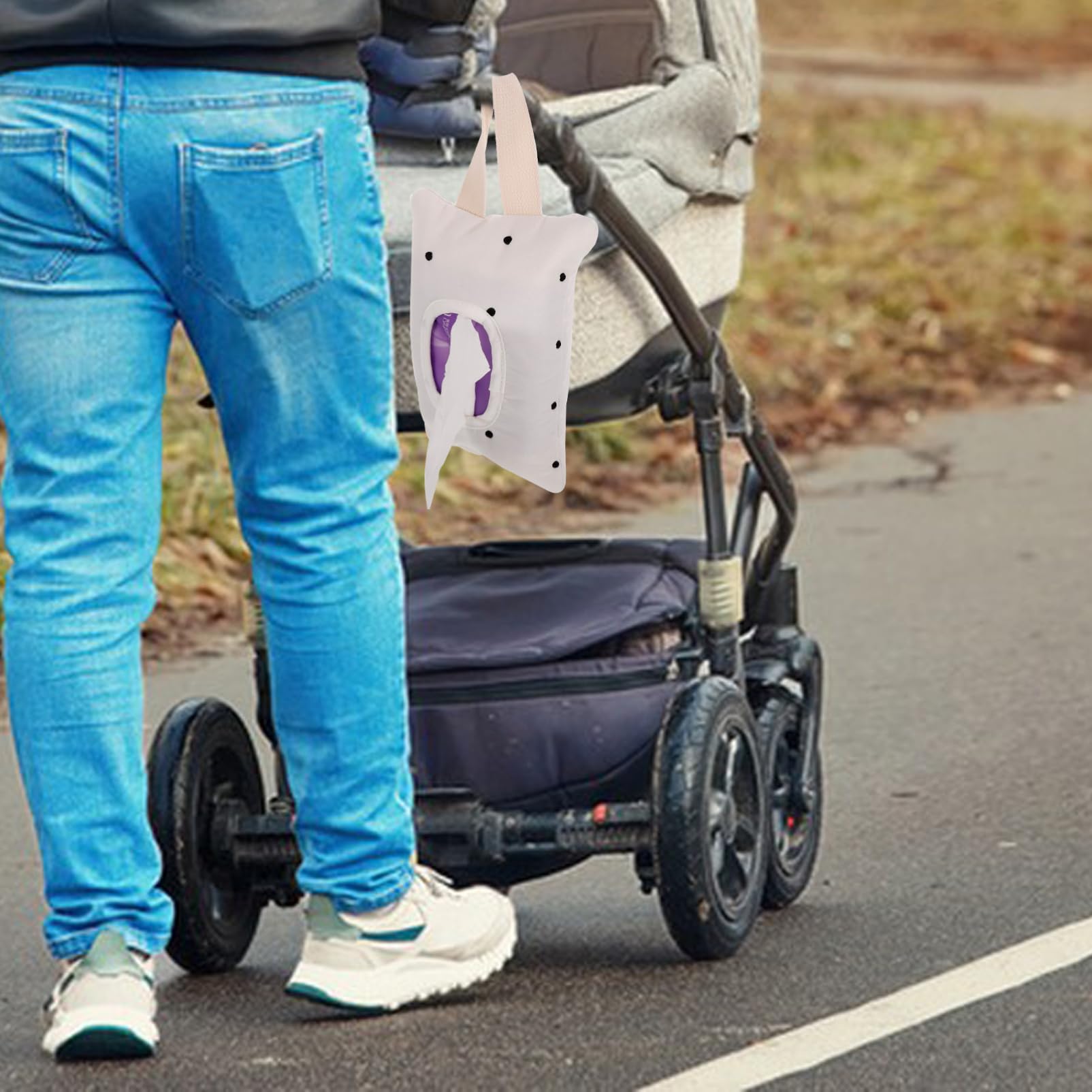 ibasenice 4piezas Dispositivo Colgante Para Húmedas Bolsa Para Wipes De Organizador De Para Coche Accesorio Práctico Para Cambios De Diseño Puntos y Negros