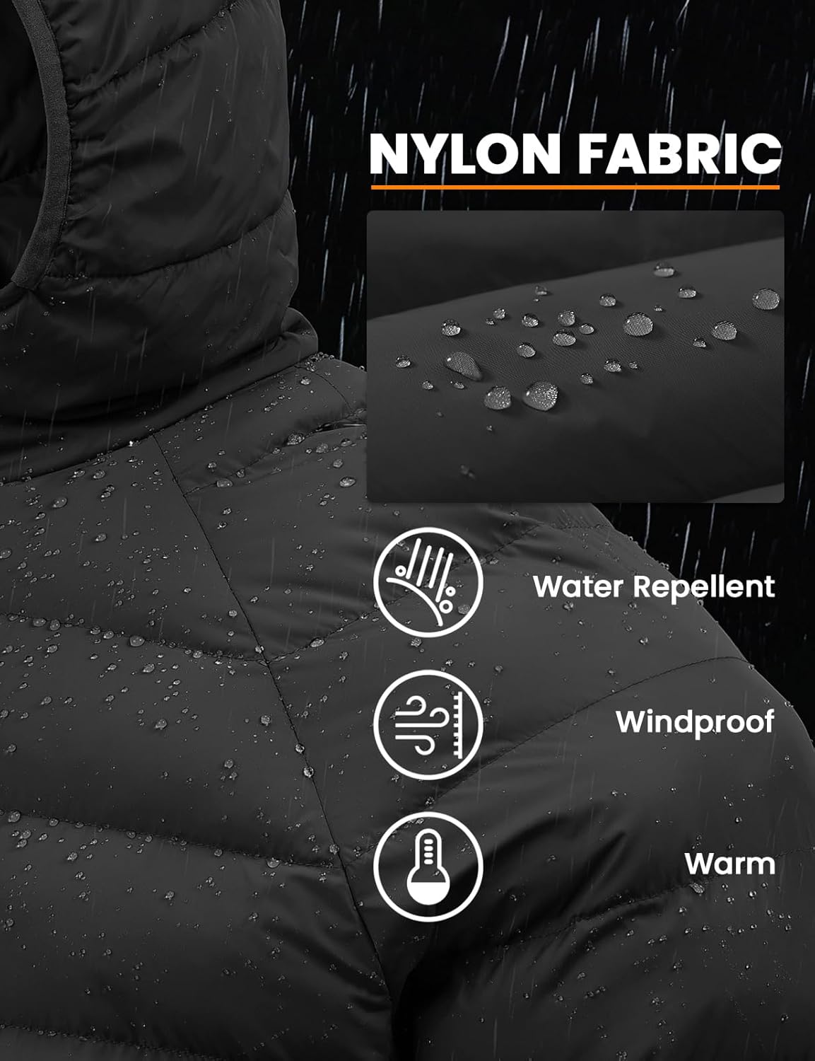 TBMPOY Men's Puffer Jacket Lightweight Hooded Winter Warm Water-Resistant Coat for Ski Casual Travel - Image 5